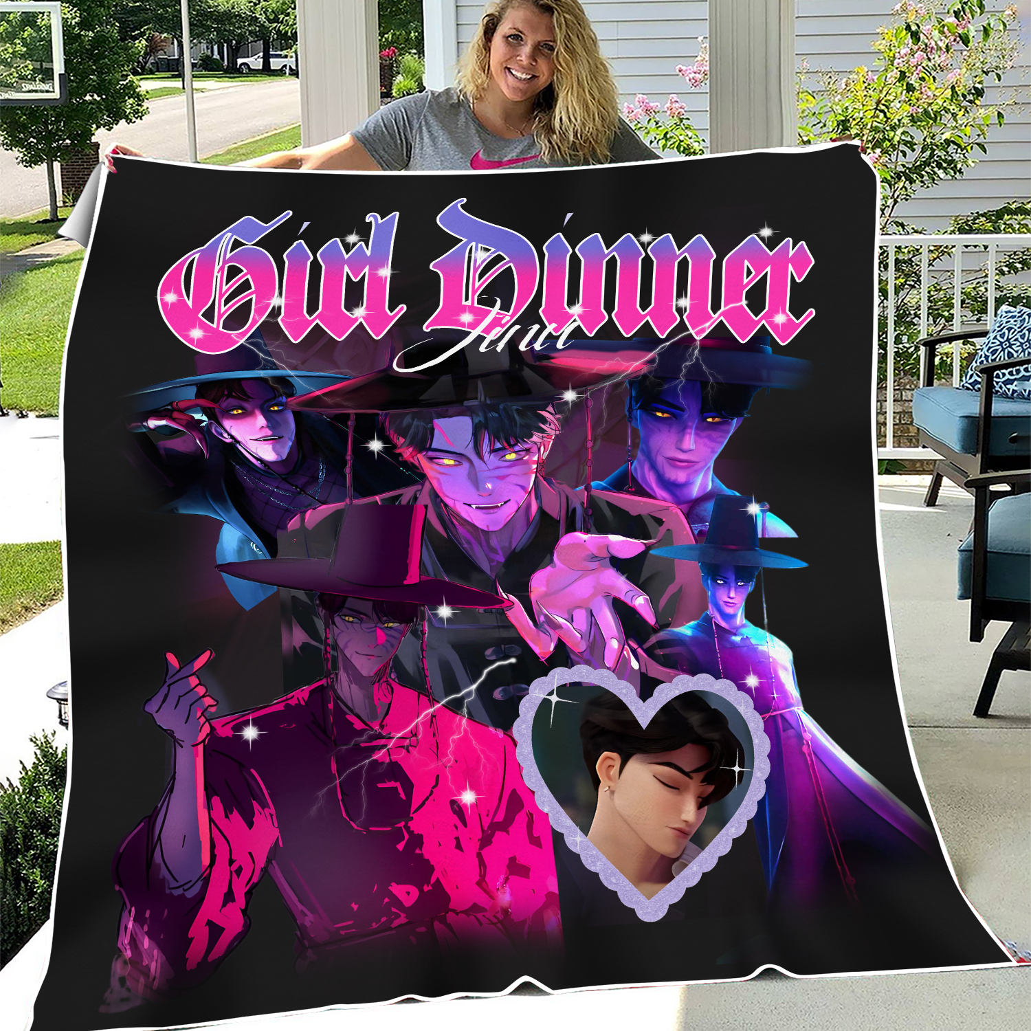 KPop Demon Hunters Fleece Blanket for Couch, Chair, or Bed, Back To School Gift For Kids