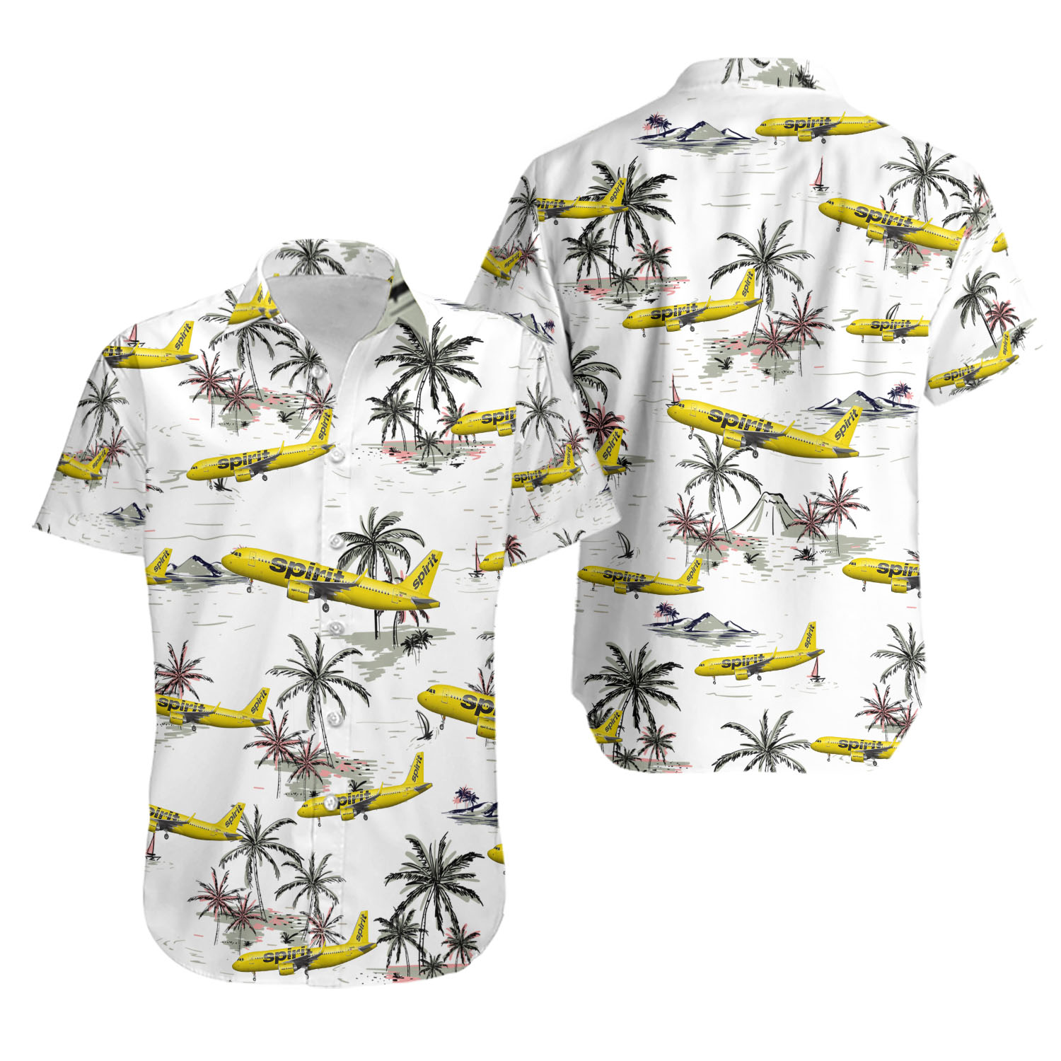 Spirit Airlines Airbus A319 Aloha Aircraft Hawaiian Shirt