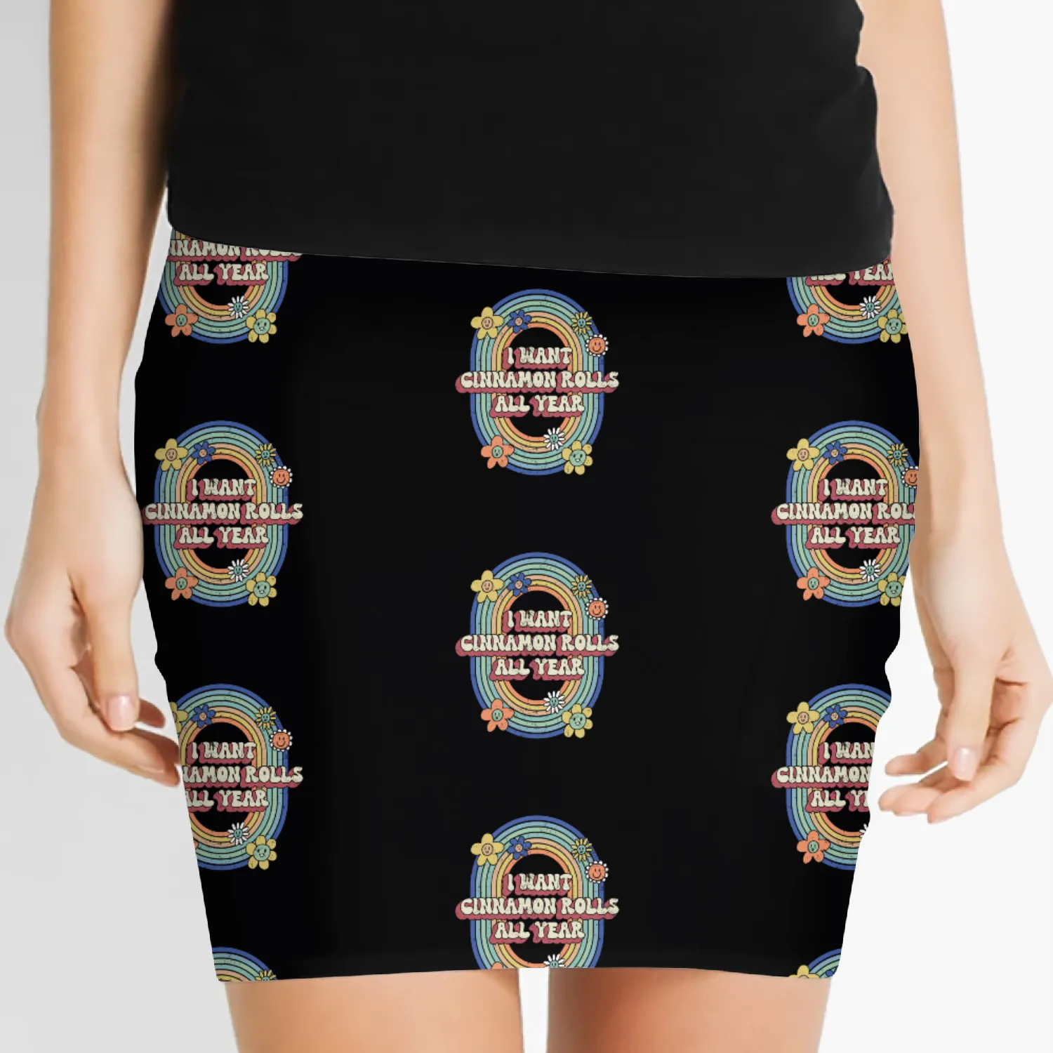 I Want Cinnamon Rolls All Year Women's Mini Skirts
