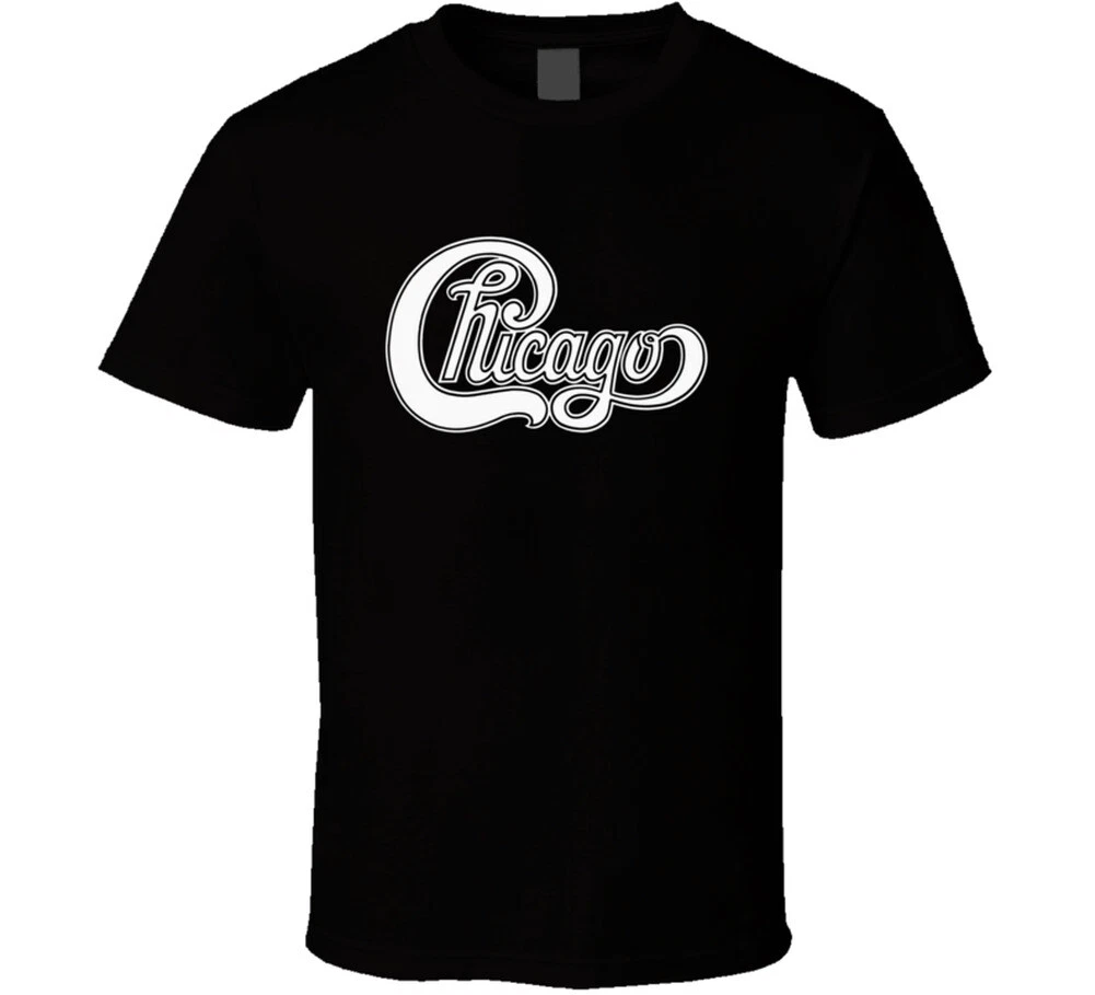 Chicago Band Logo Rock Music T-Shirt with Worn Look