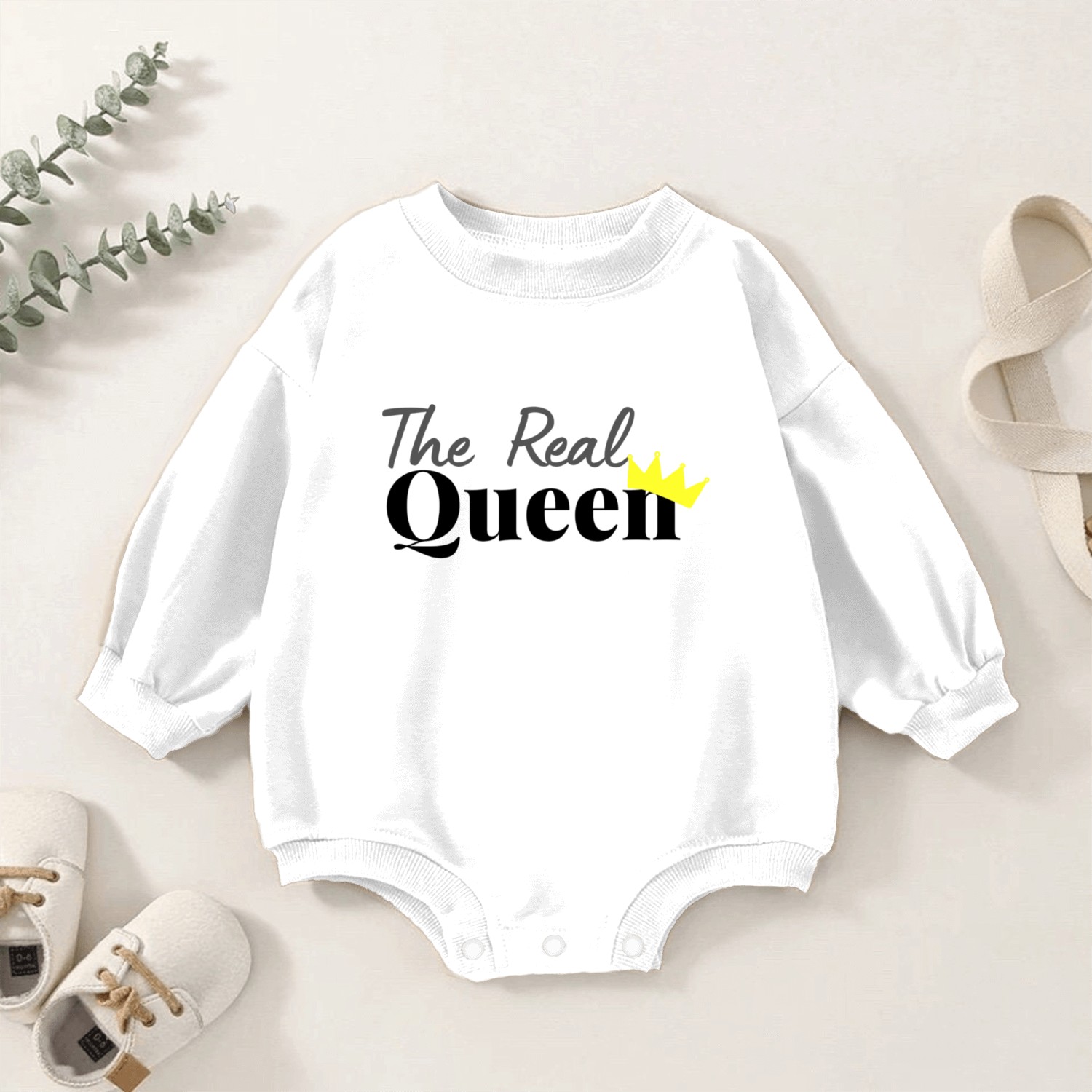 Queen Crown woman mom mother wife Baby Romper Sweatshirts