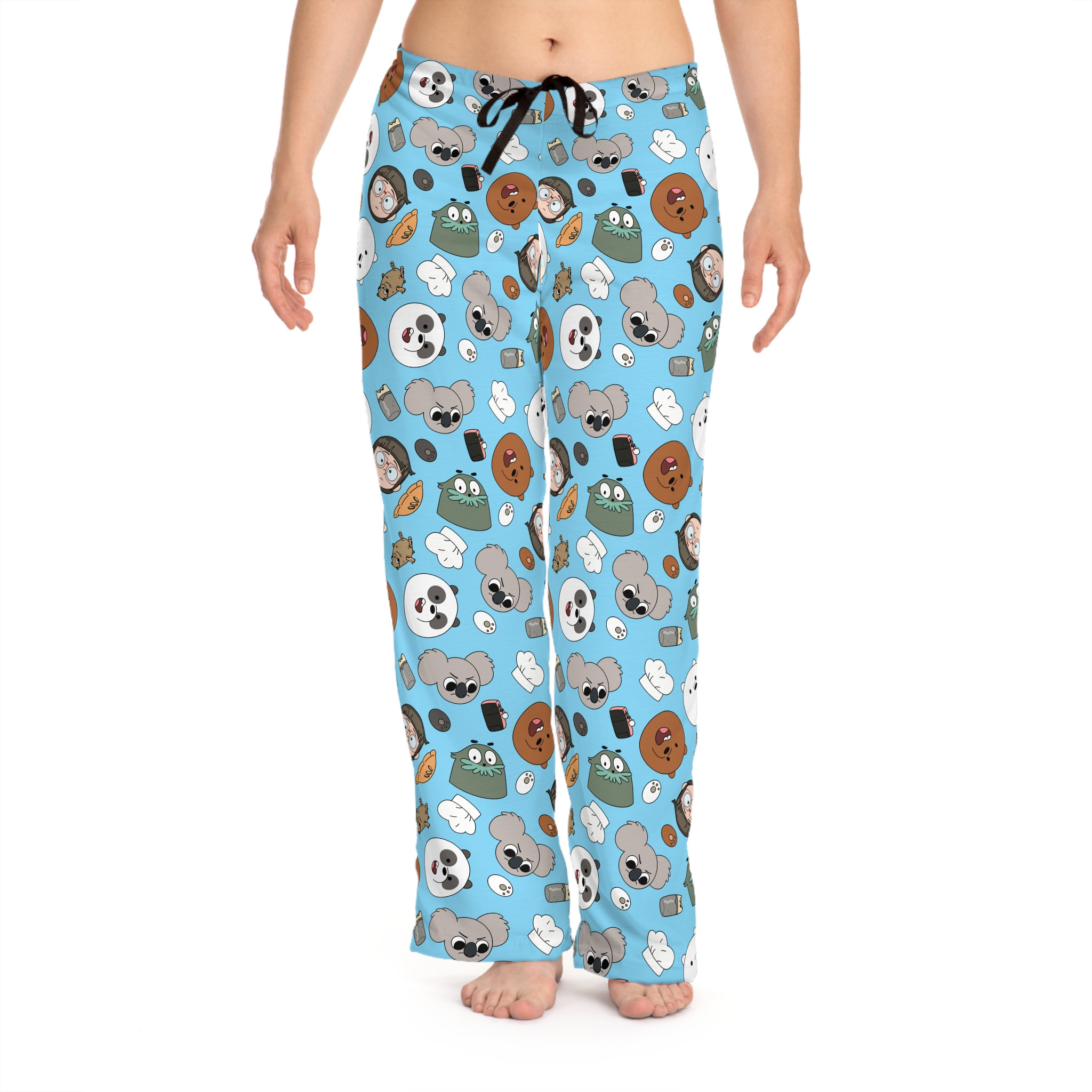 We Bare Bears Pants, We Bare Bears Grizzly Panda Ice Bear Pajama Pants, Gift For Her, for Him