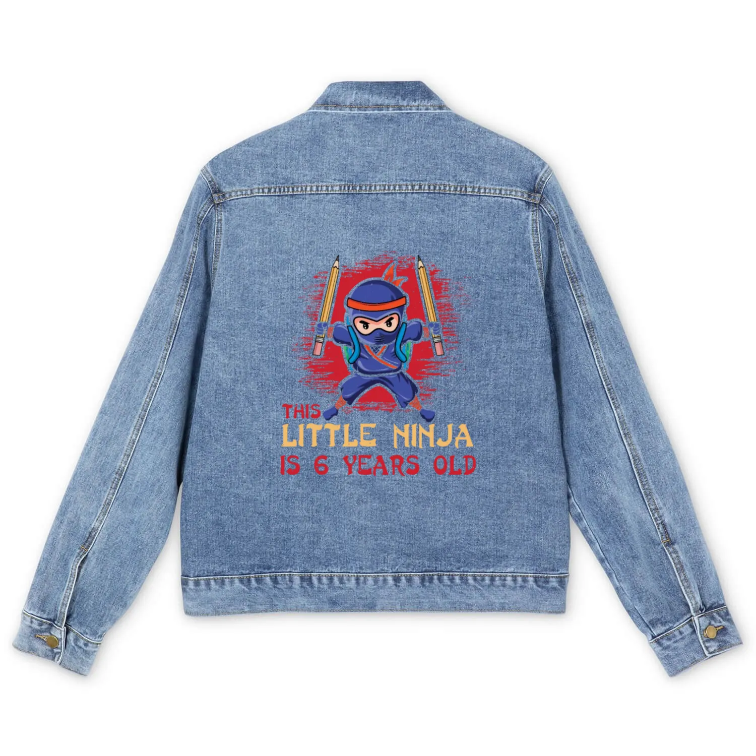 Birth Born Age 6 Years Old Japan Japanese Ninja Men's Denim Jackets