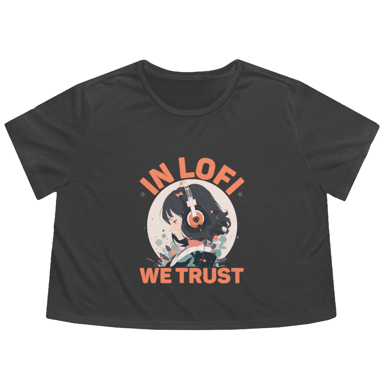 Lofi Music Lover Low Fidelity Japanese Aesthetic Flowy Cropped Tees