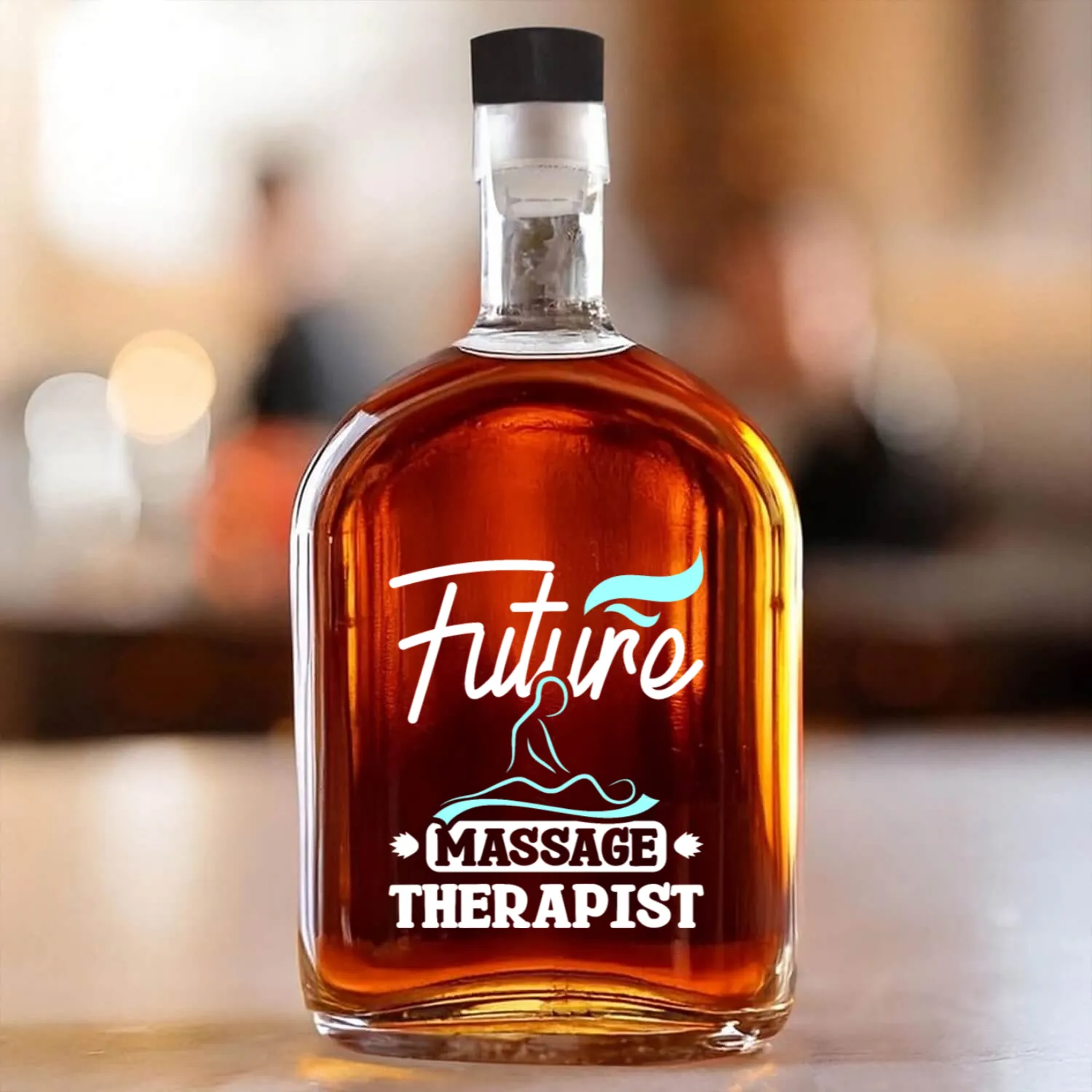 Masseuse Massage Therapy Future Massage therapist Whiskey Bottles
