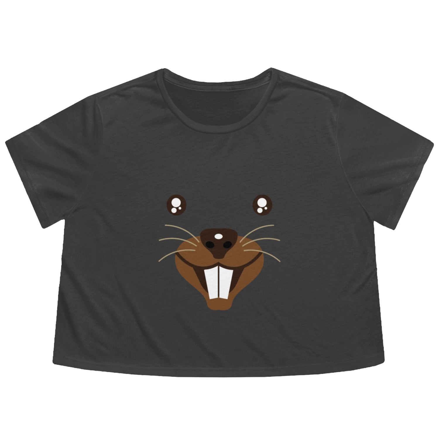 Groundhog Face Rodent Happy Groundhog Day Flowy Cropped Tees