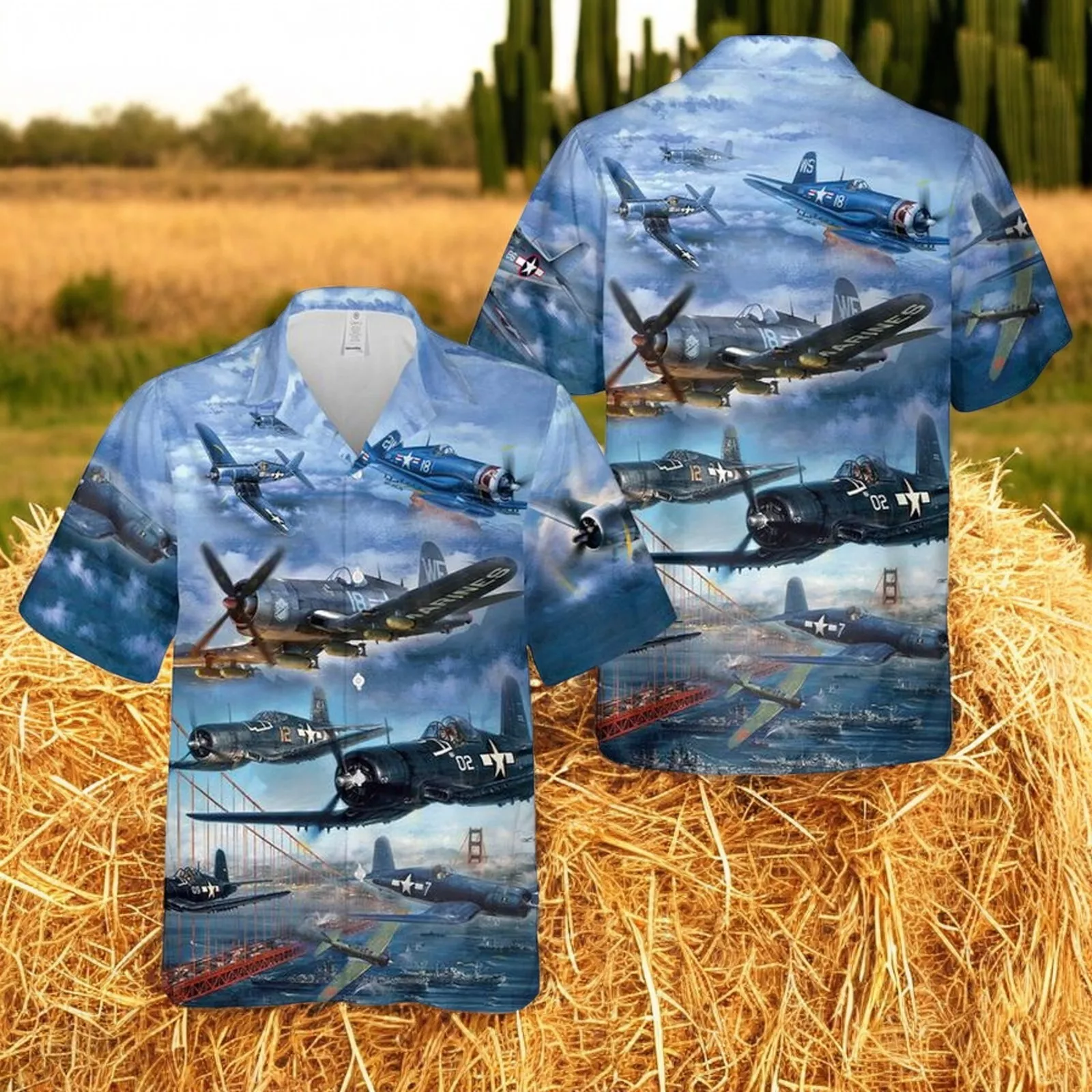 Vought F4U Corsair Full Print Hawaiian Shirt