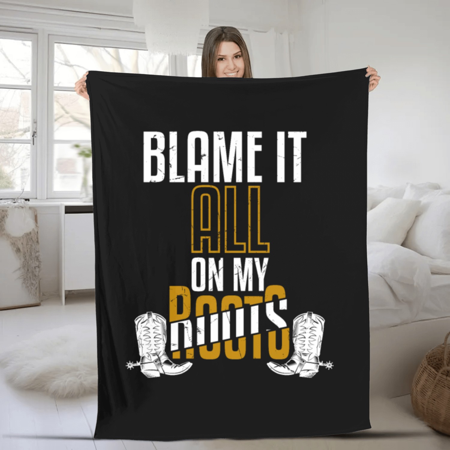 Blame It All On My Boots Fleece Blankets
