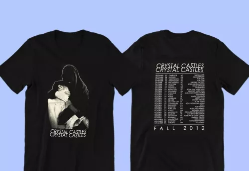 2 sided 2012 Tour Crystal Castles Album Cover Music T-Shirt