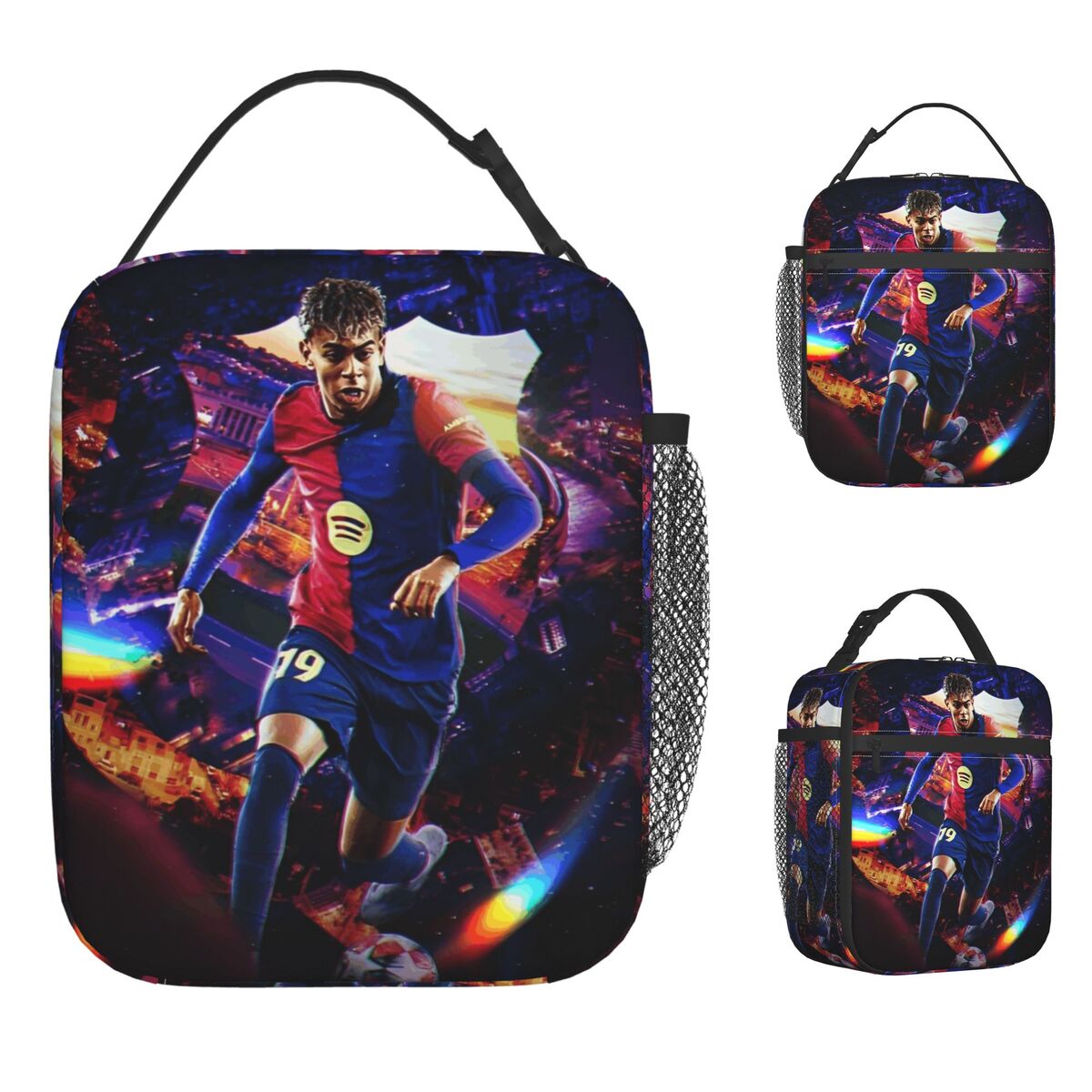 Number 19 Lamine Yamal Insulated Lunch Bags Thermal Bag Reusable Lunch Container Tote Lunch Box Food Handbags Work Picnic