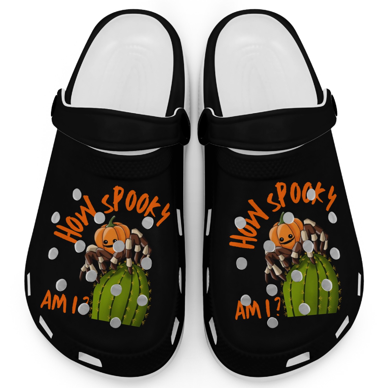 Halloween Scary Pumpkin Spider Costume Clogs