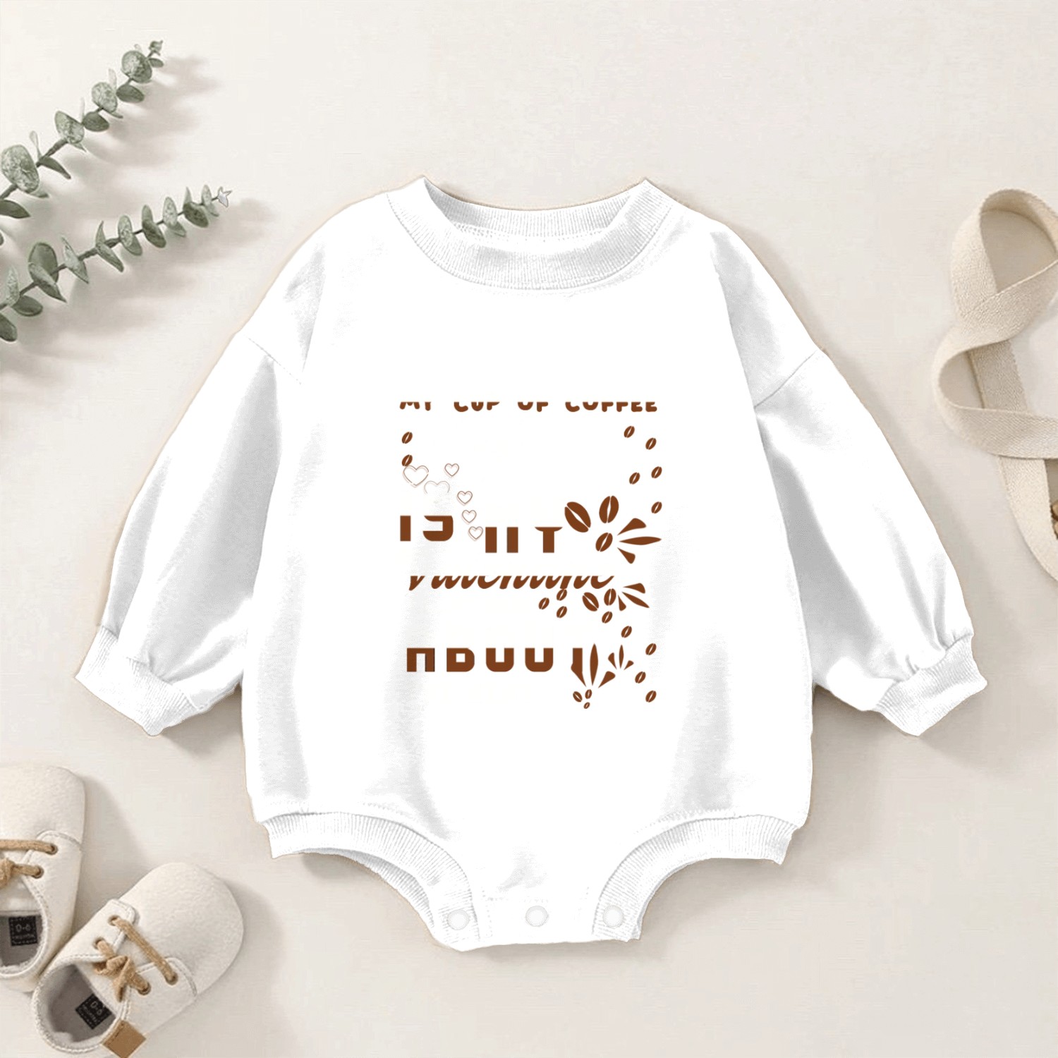 My cup of coffee is my valentine... Baby Romper Sweatshirts