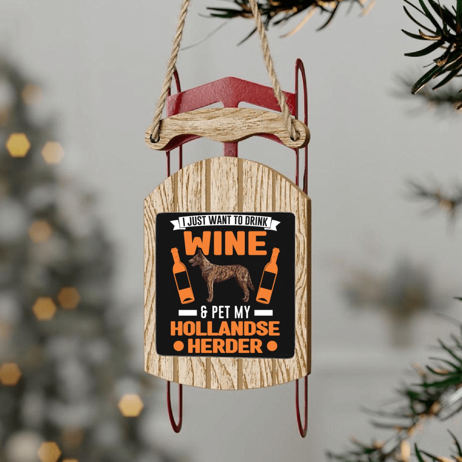 Hollandse Herder And Wine Sled Ornaments