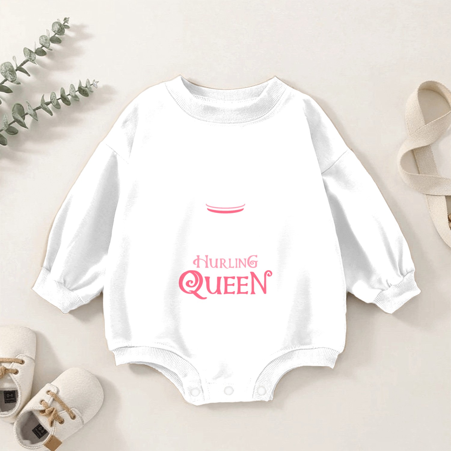 Hurling Queen Baby Romper Sweatshirts