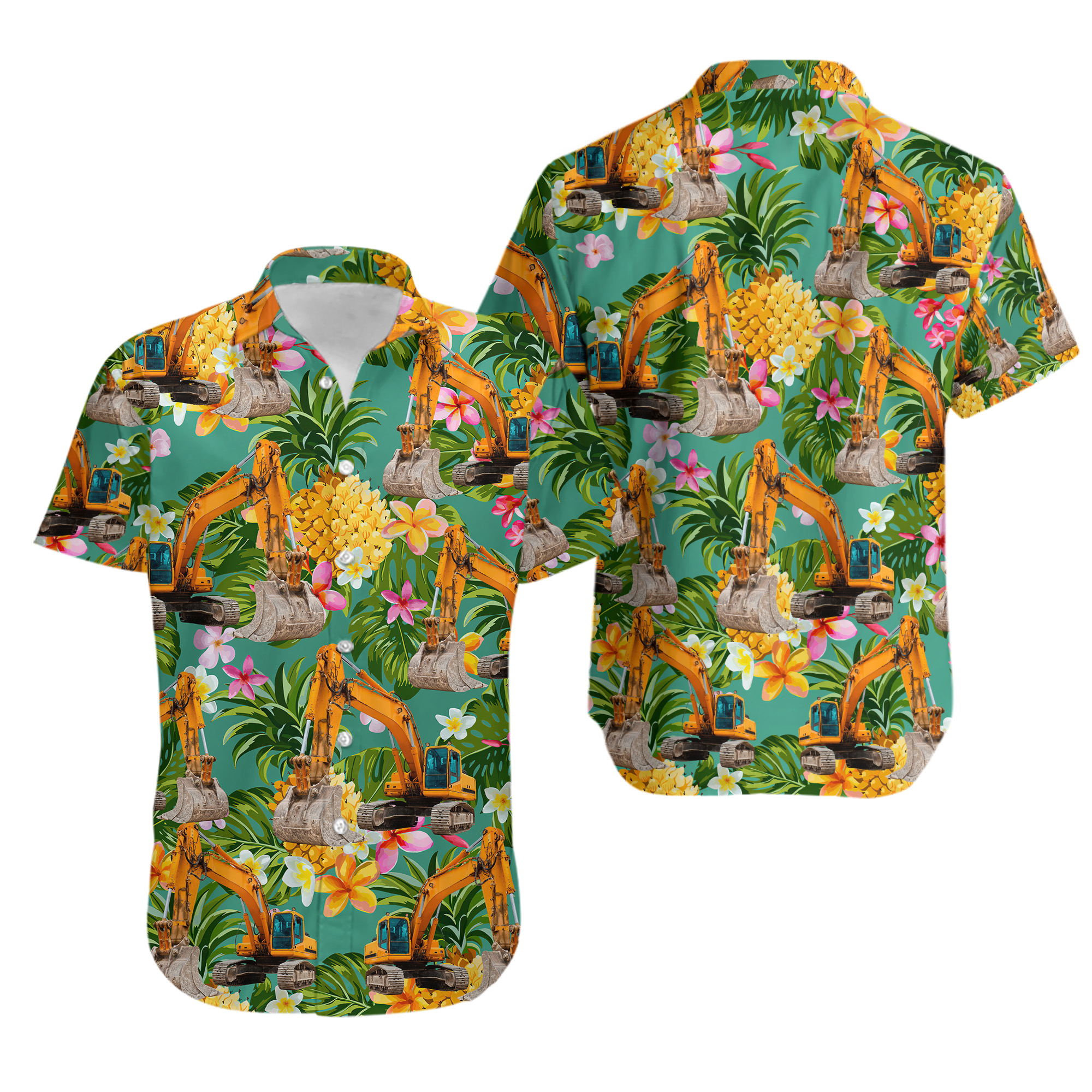 Excavator Hawaiian Shirt, Cool Excavator Shirt Hawaii Summer Beach