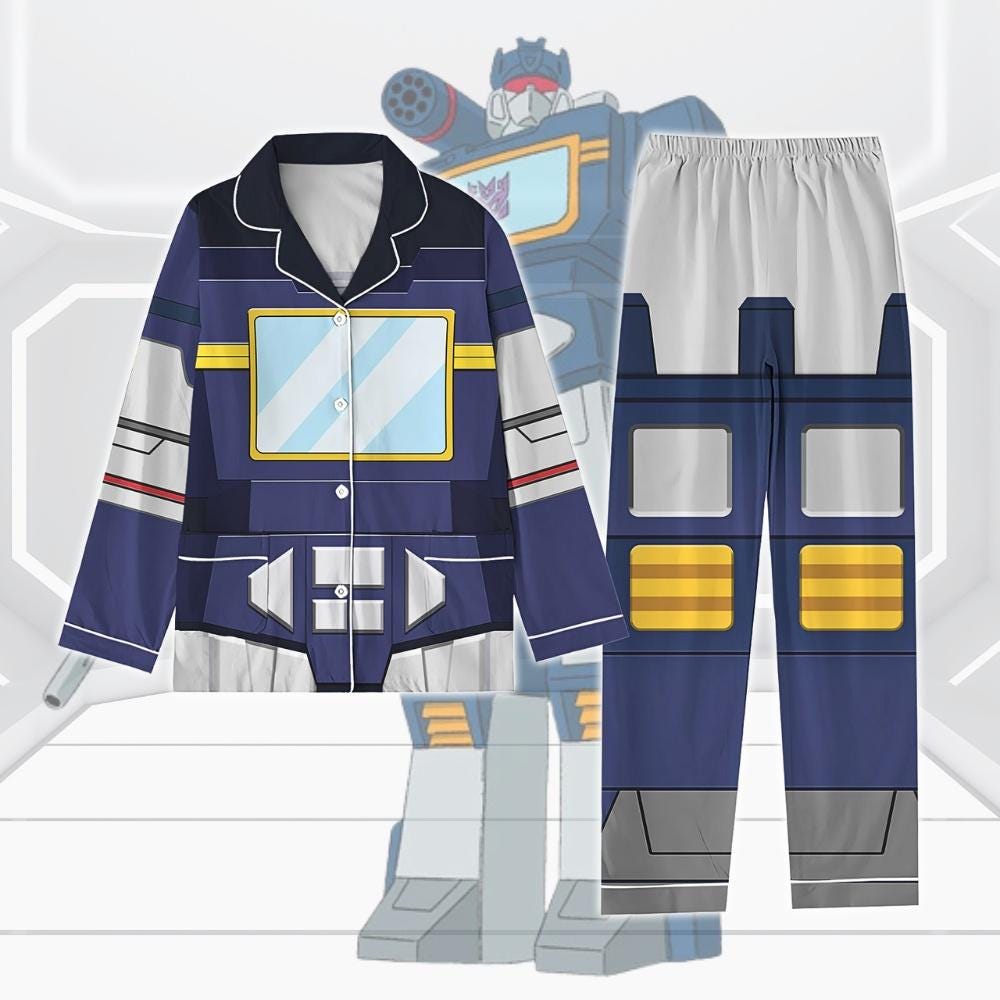 Christmas Transformers Soundwave Costume Pajamas Set, Transformers Cosplay Shirt, Soundwave Long Sleeve Shirt, Holiday Sleepwear