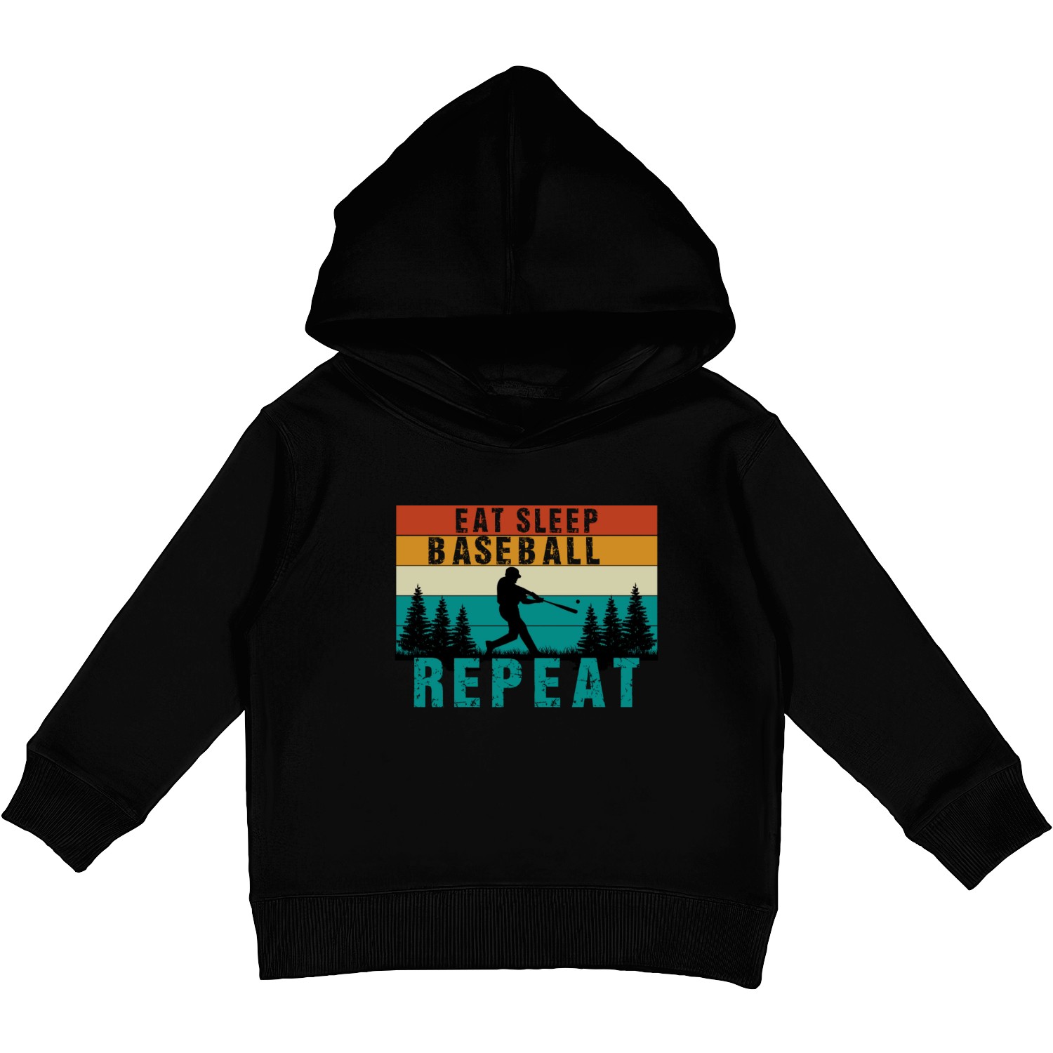 Eat Sleep Baseball Repeat Baseball Lover Player Kids Pullover Hoodies