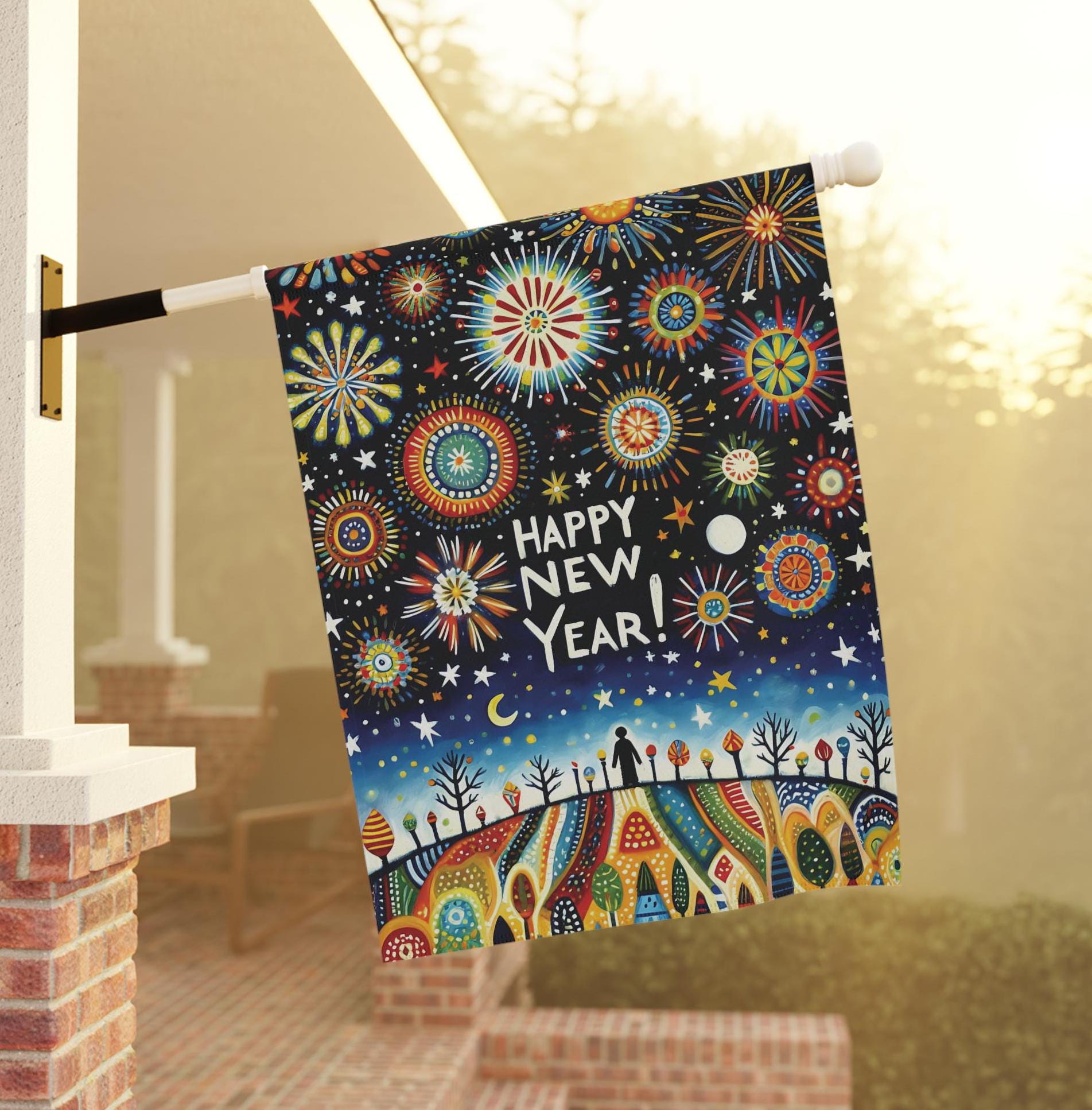 Happy New Year figure House Banner