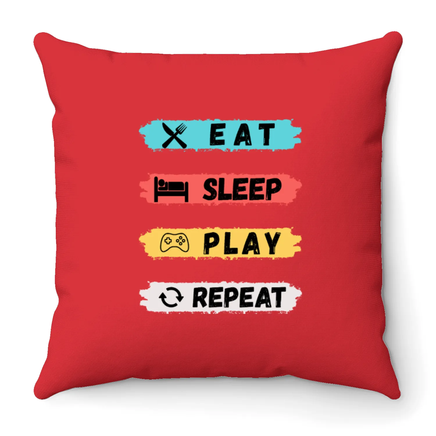 Eat Sleep Play Throw Pillows