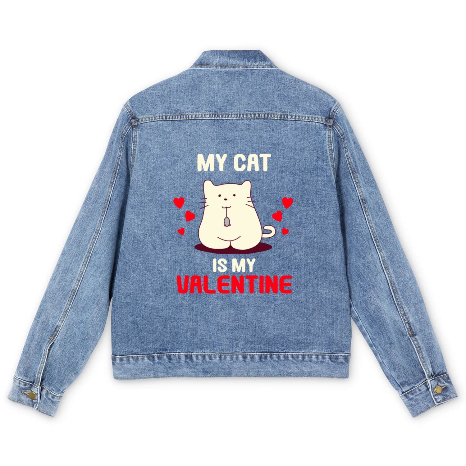 My Cat Valentine Men's Denim Jackets