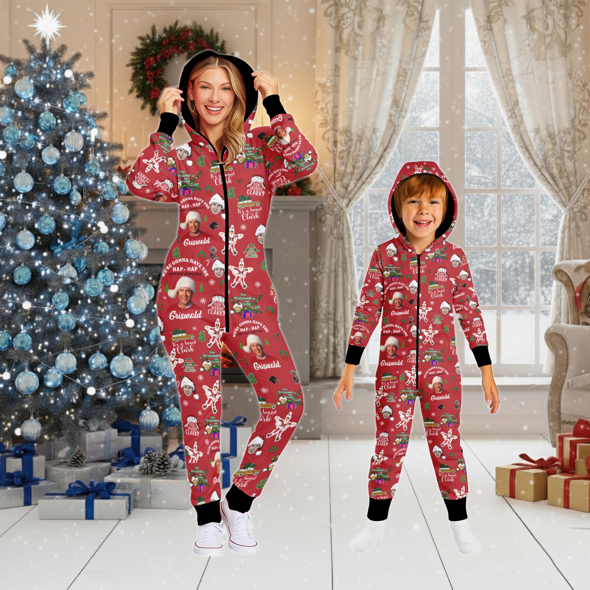 Griswold Christmas Family One-Piece Pajamas, National Lampoon Jumpsuit, Christmas Vacation Onesie, Christmas Movies Pajamas