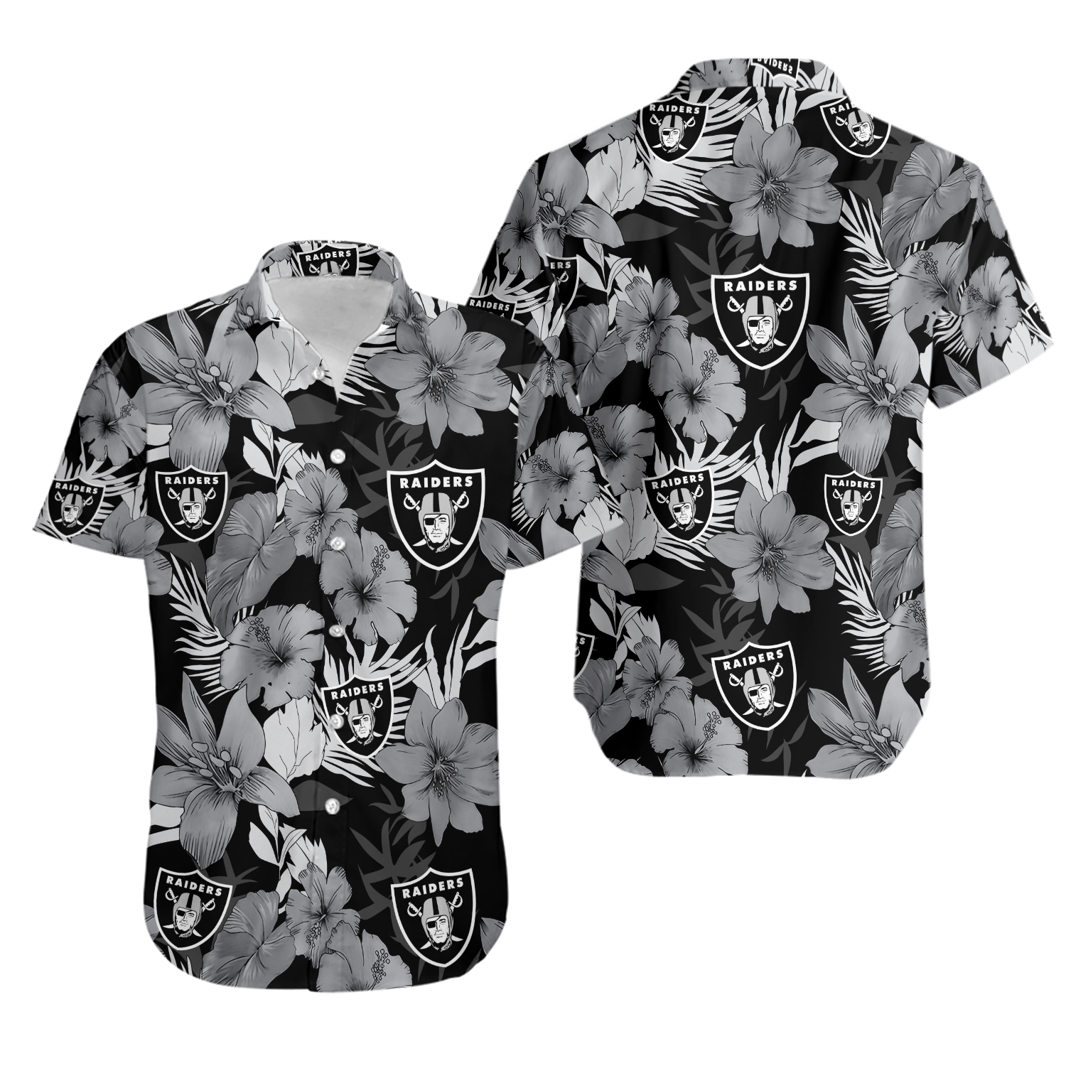 Las Vegas Football Team Raiderss Hawaiian Button Down Shirt