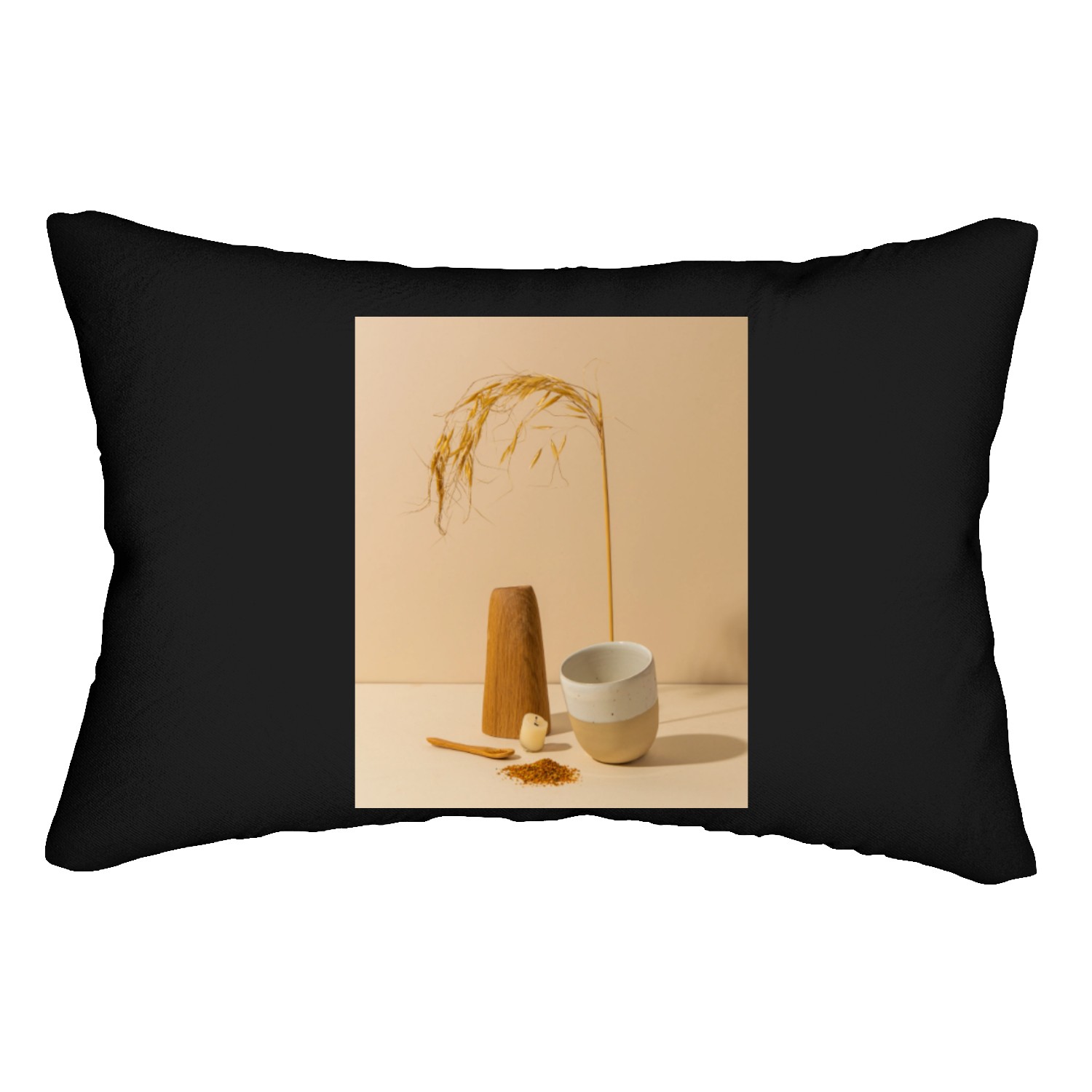 Minimalist Ceramic and Wooden Decor Lumbar Pillows