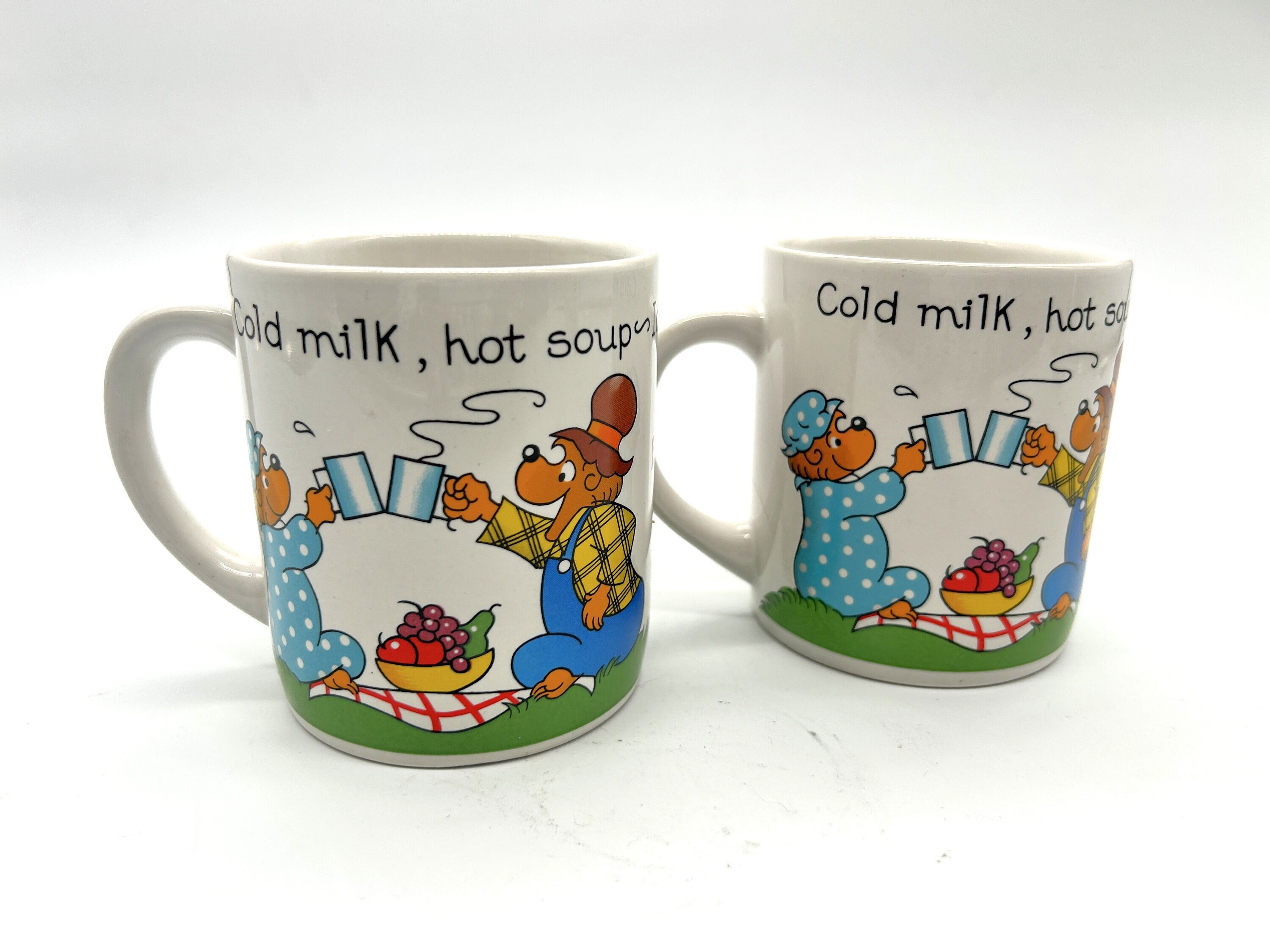 Vintage Berenstain Bears Mugs Picnic Cold Milk Ice Cream Soda