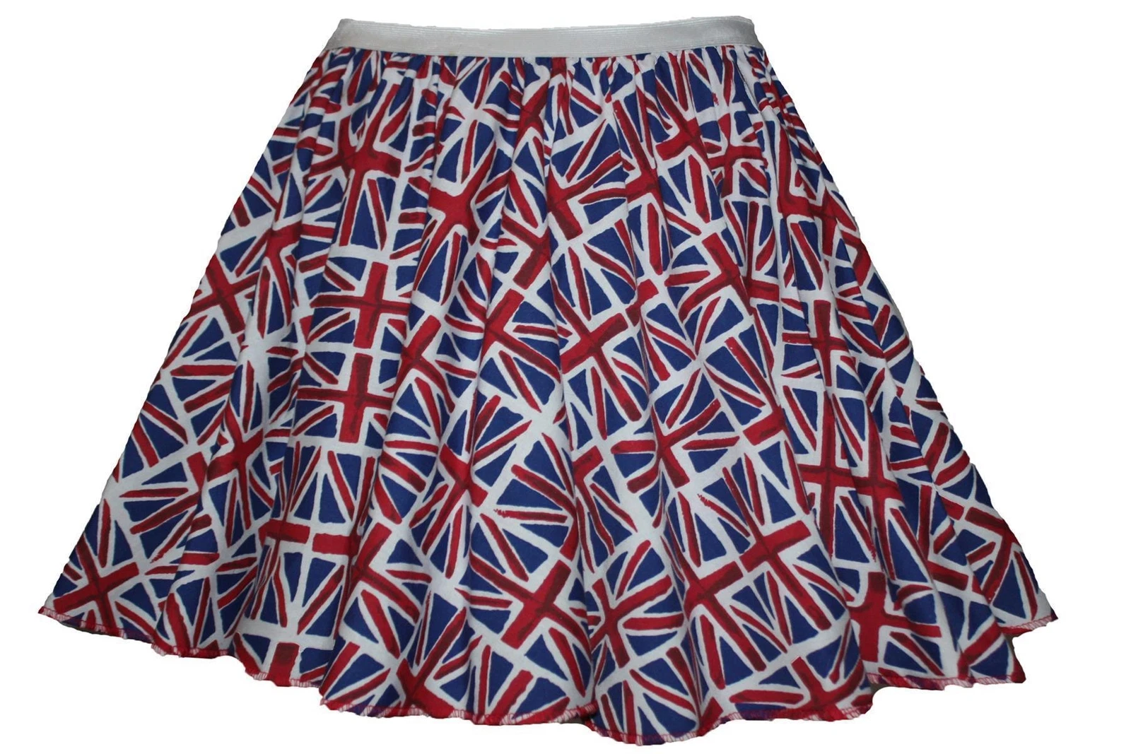 Adults Union Jack Flag Skirt, UK Great Britain VE Day Theme, Women's Skater Skirt