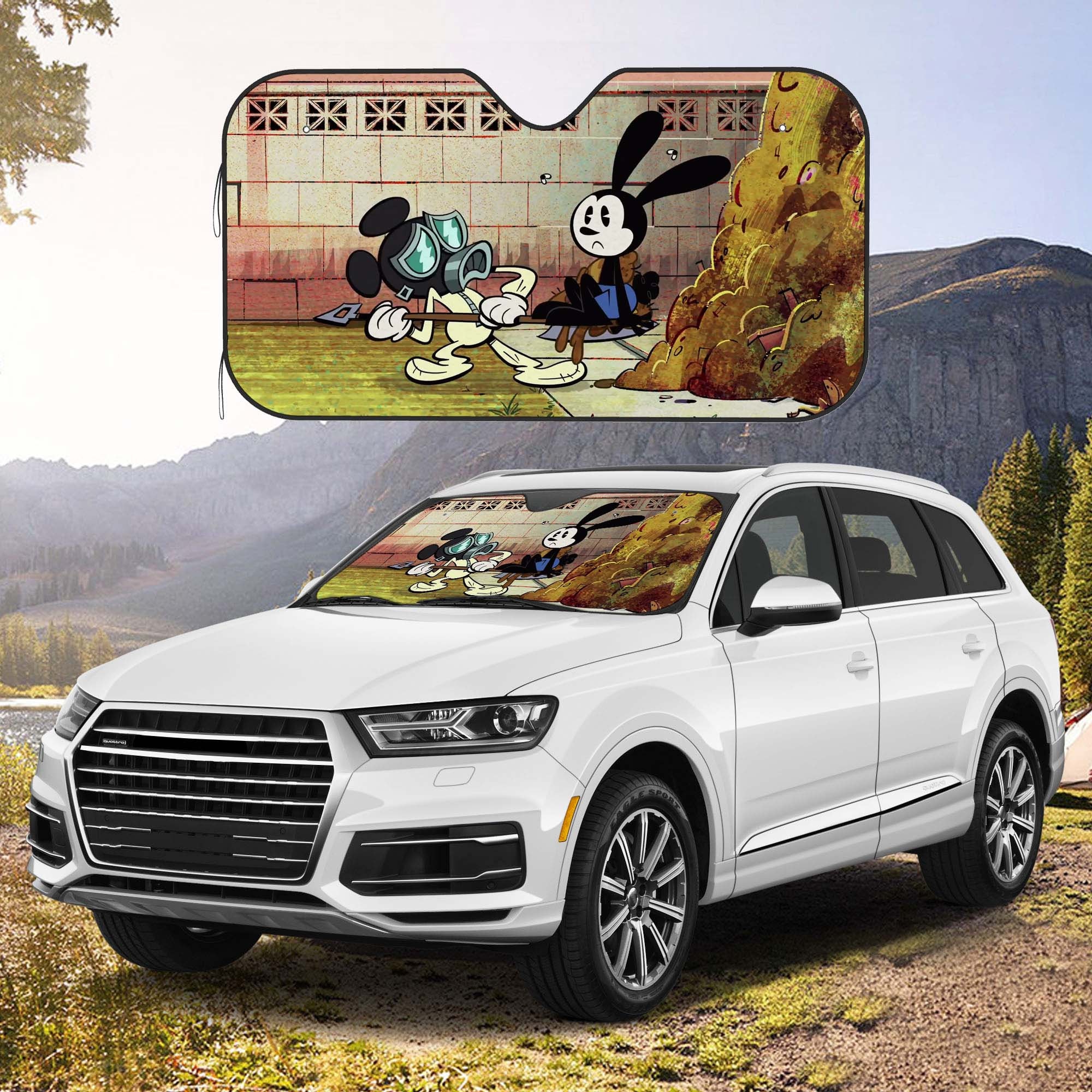 Oswald the Lucky Rabbit Windshield Sun Visor, Car Windshield Visor, Car Glass Sun Visor, Car Accessories, Gifts