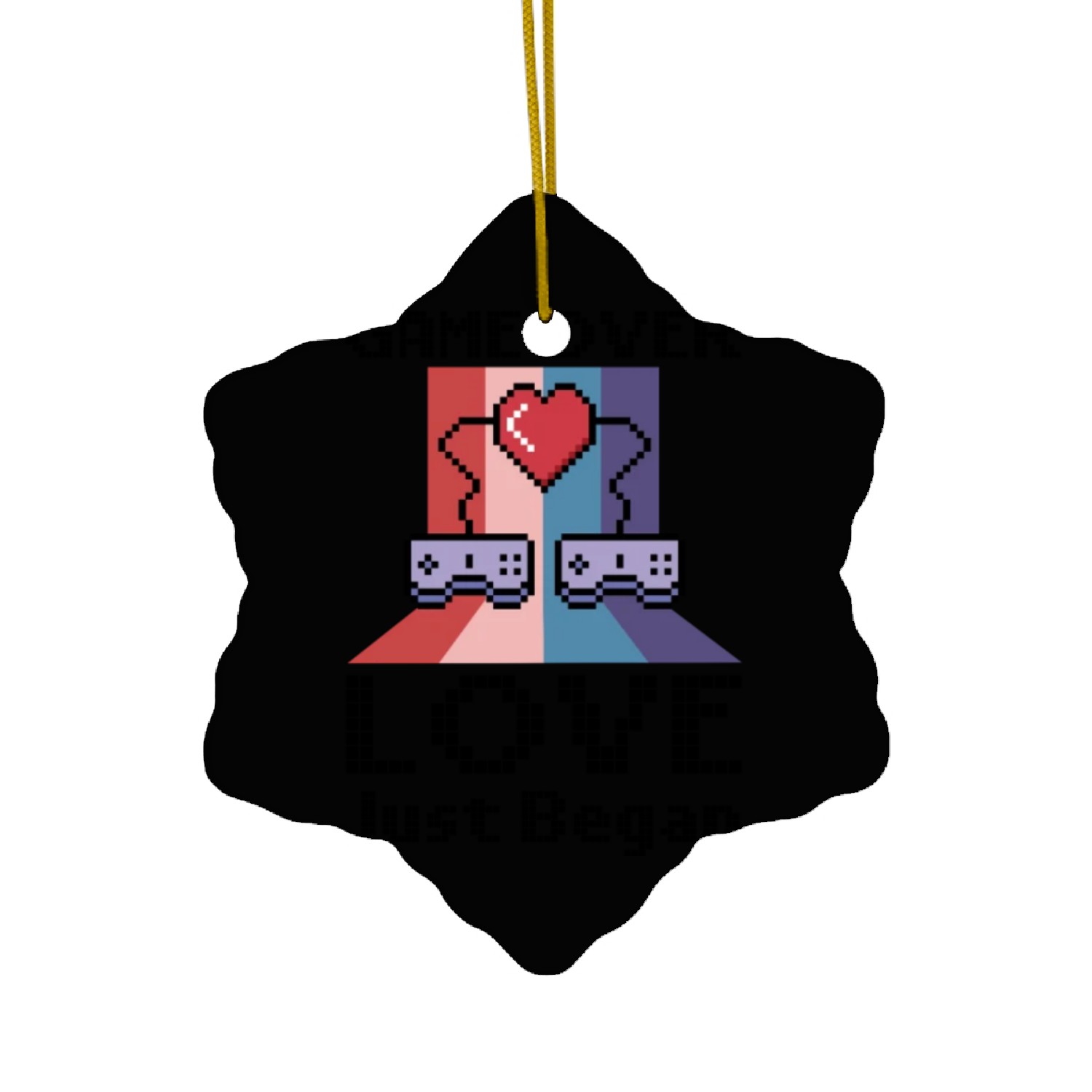 Valentine's Day Gamer Playing Video Game Couples Ceramic Ornaments