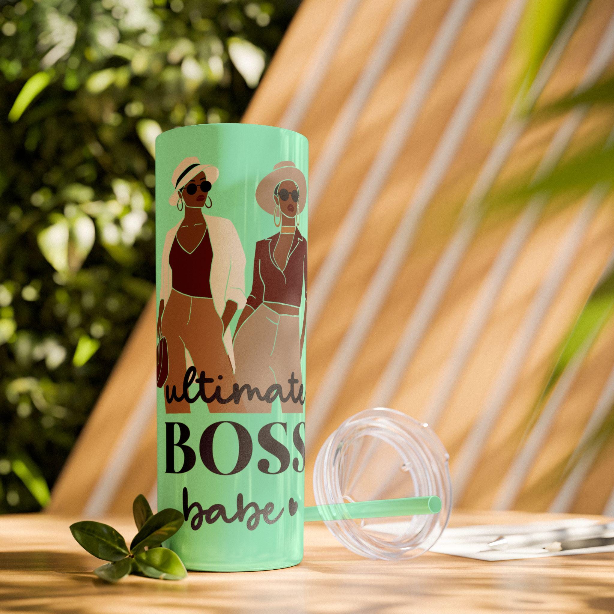 20oz Skinny Tumbler with Straw and Lid