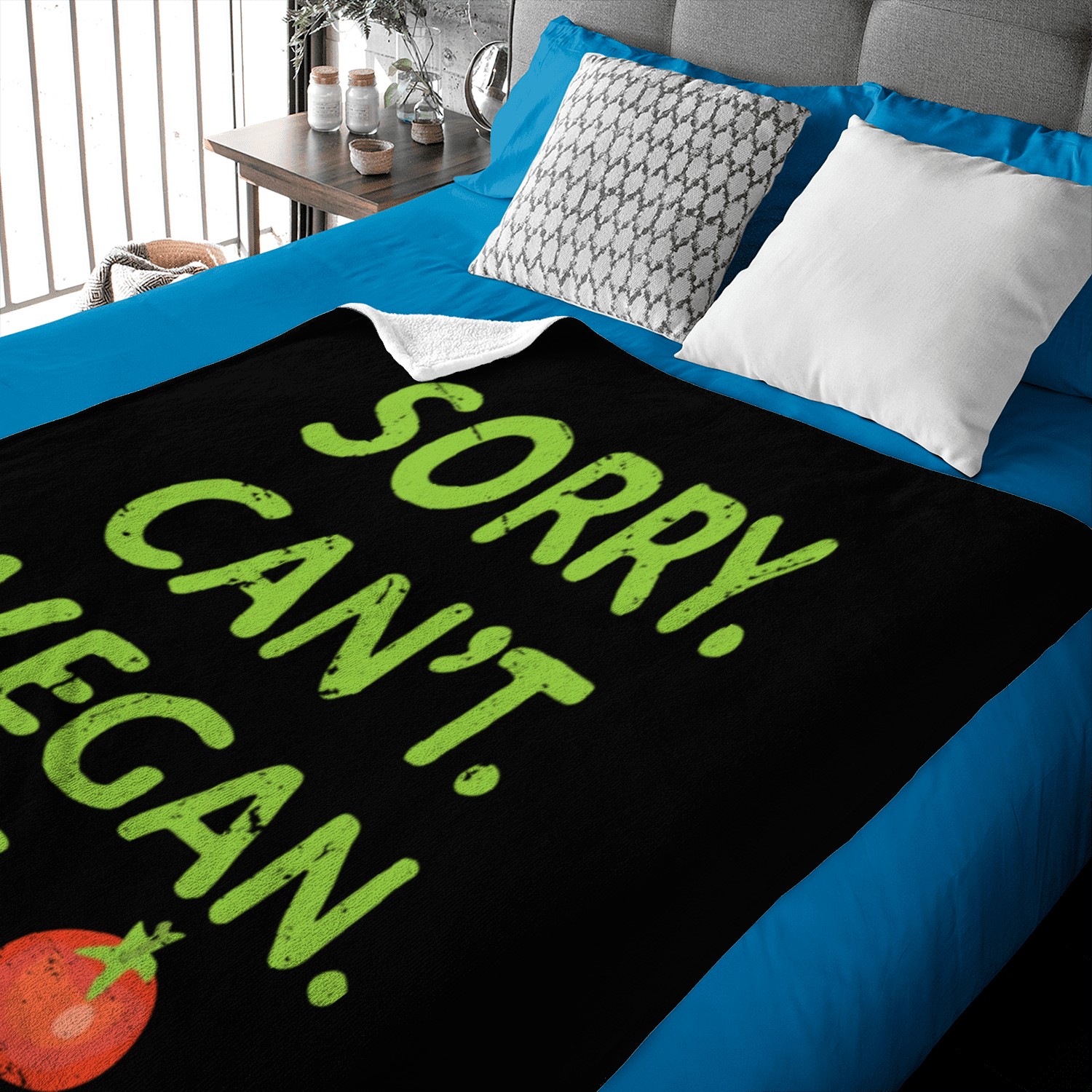 Sorry Can t Vegan Bye Vegetarian Plant Based Baby Blankets