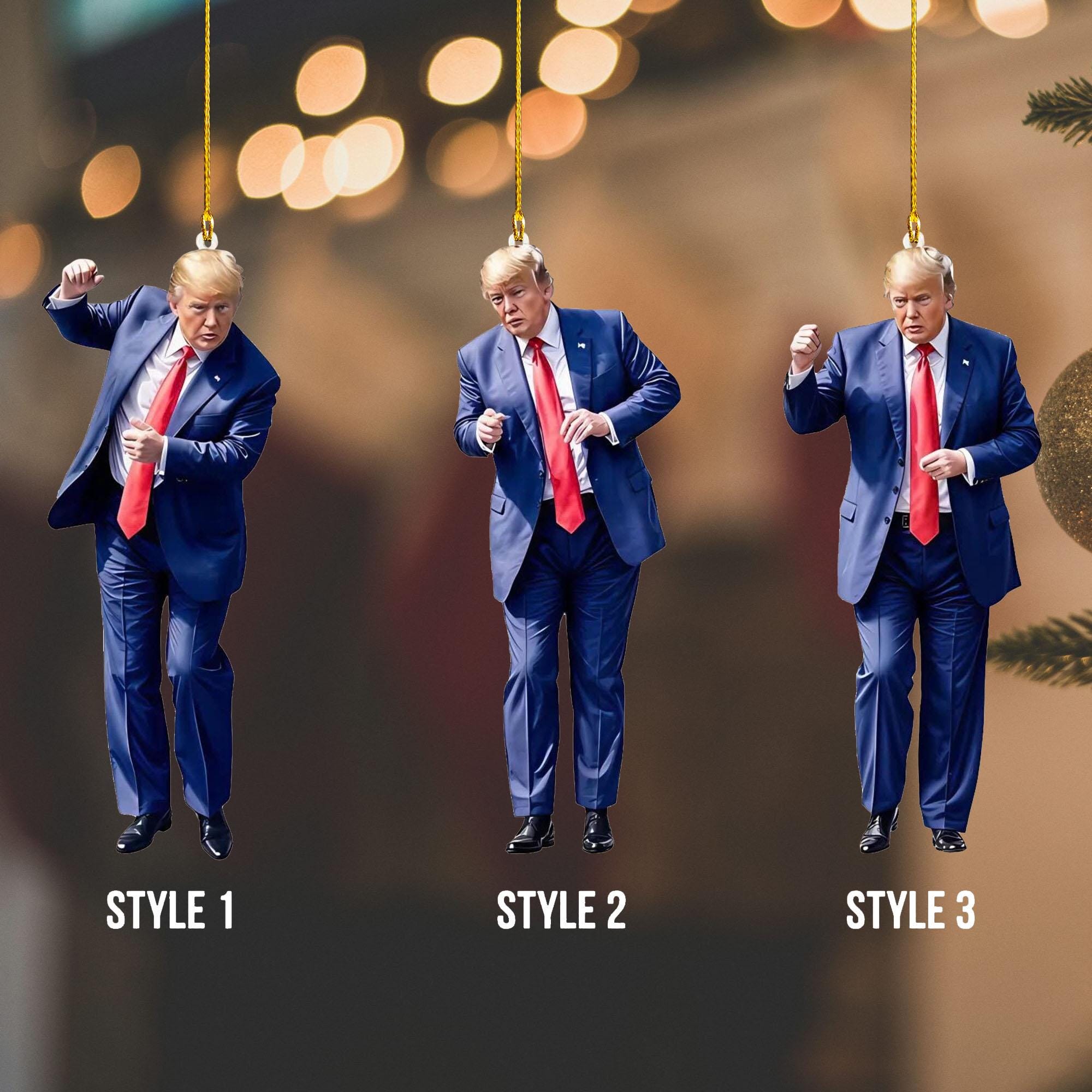 Trump Dancing Ornaments, Acrylic Trump Christmas Ornaments, Trump Ornaments, Trump Christmas Ornaments, Christmas Tree Ornaments