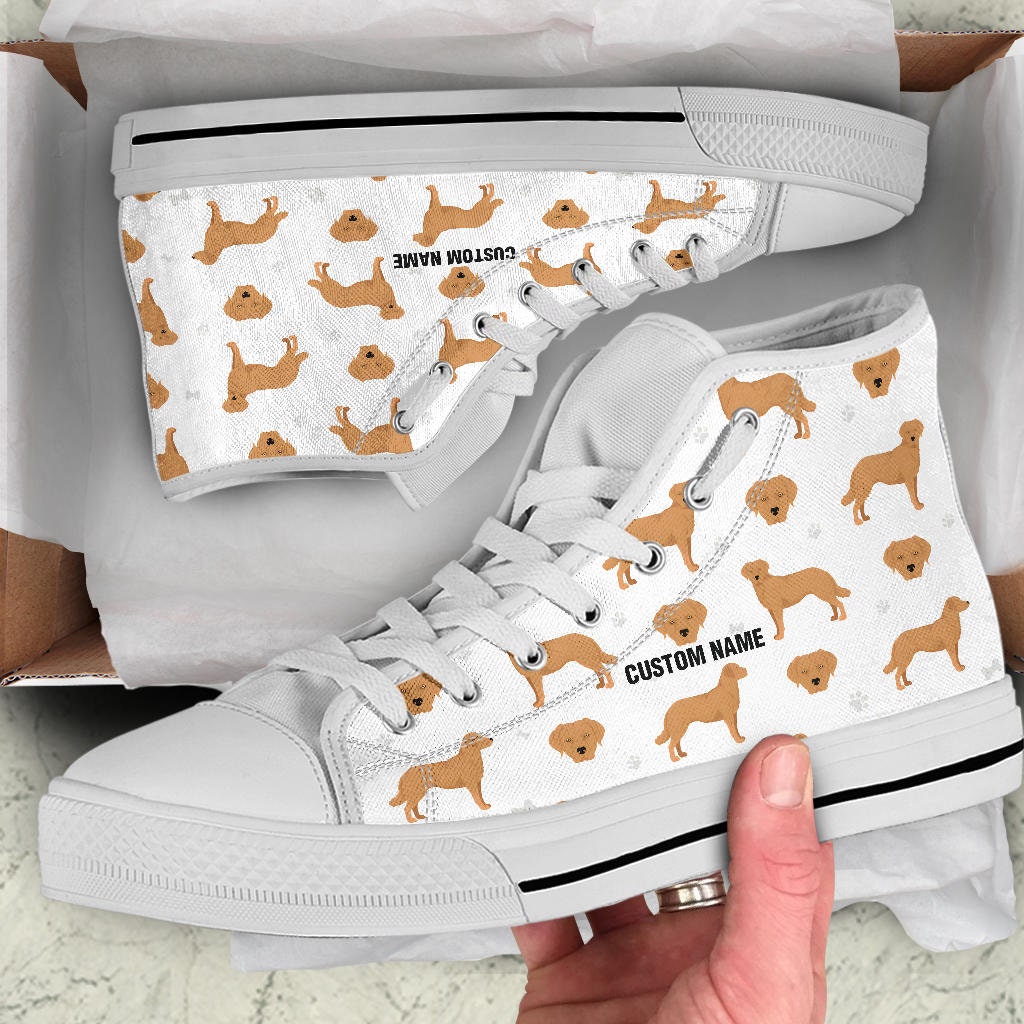 Chesapeake Bay Retriever Custom Name High Top Sneakers / Gundog High Top Shoes / Retriever Custom Print Trainers Shoes/ Retriever Owner Gift