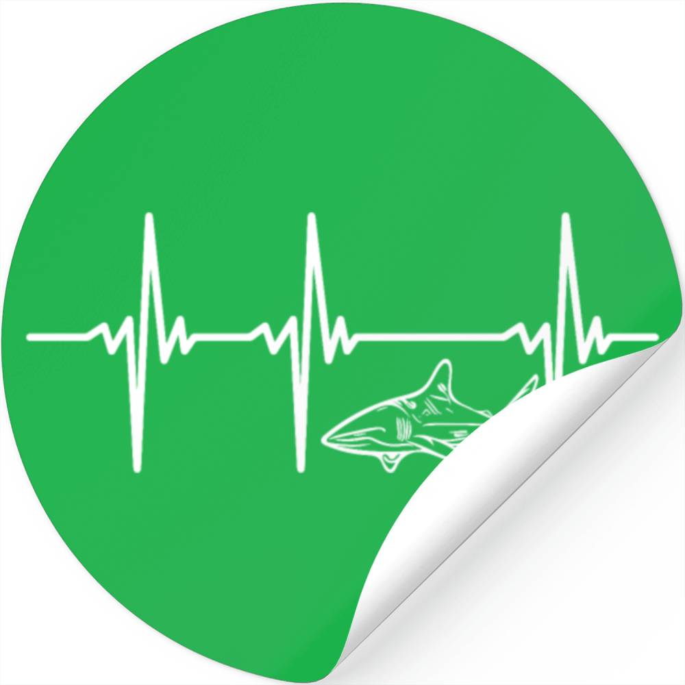 Heartbeat For Elegant Vintage Ocean Sharks Stickers