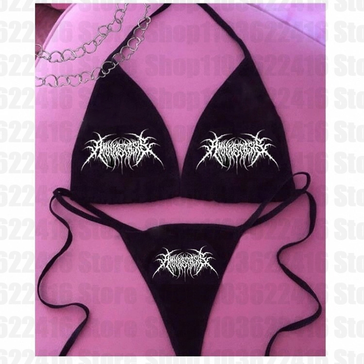Women’s Sling Bikini Set with Thong Bottoms, Side Ties, Bandage Style, Brazilian Swimsuit with Split Straps