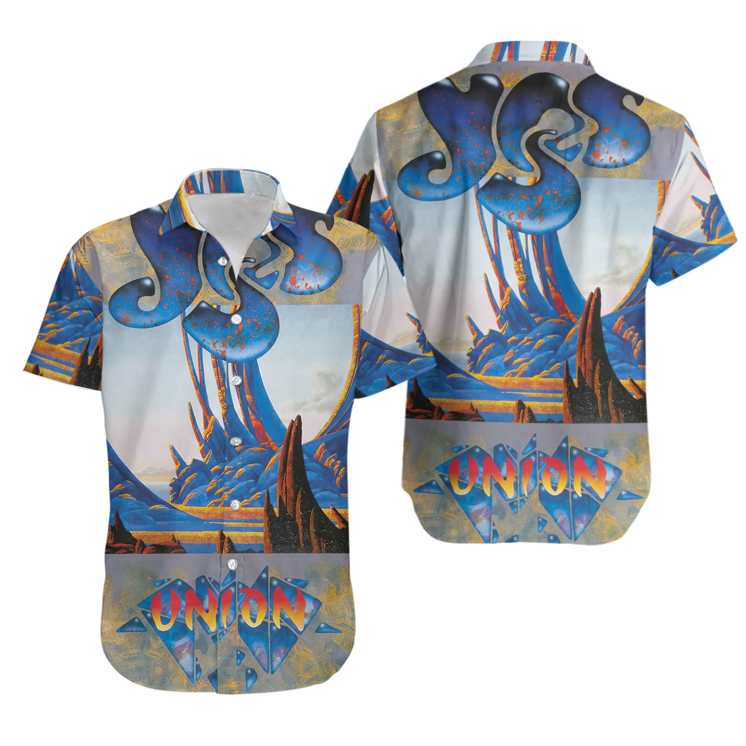 Yes Rock Band Union Album Cover Hawaiian Shirt