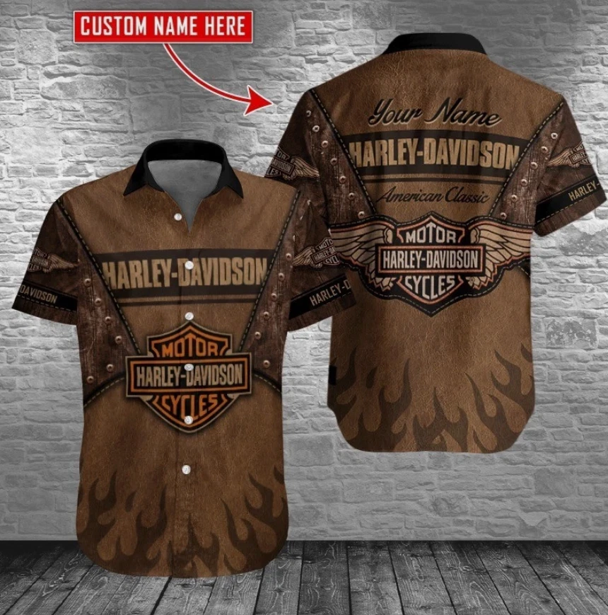 Personalized Harley Motor Racing Davidson Casual Button Down Shirt