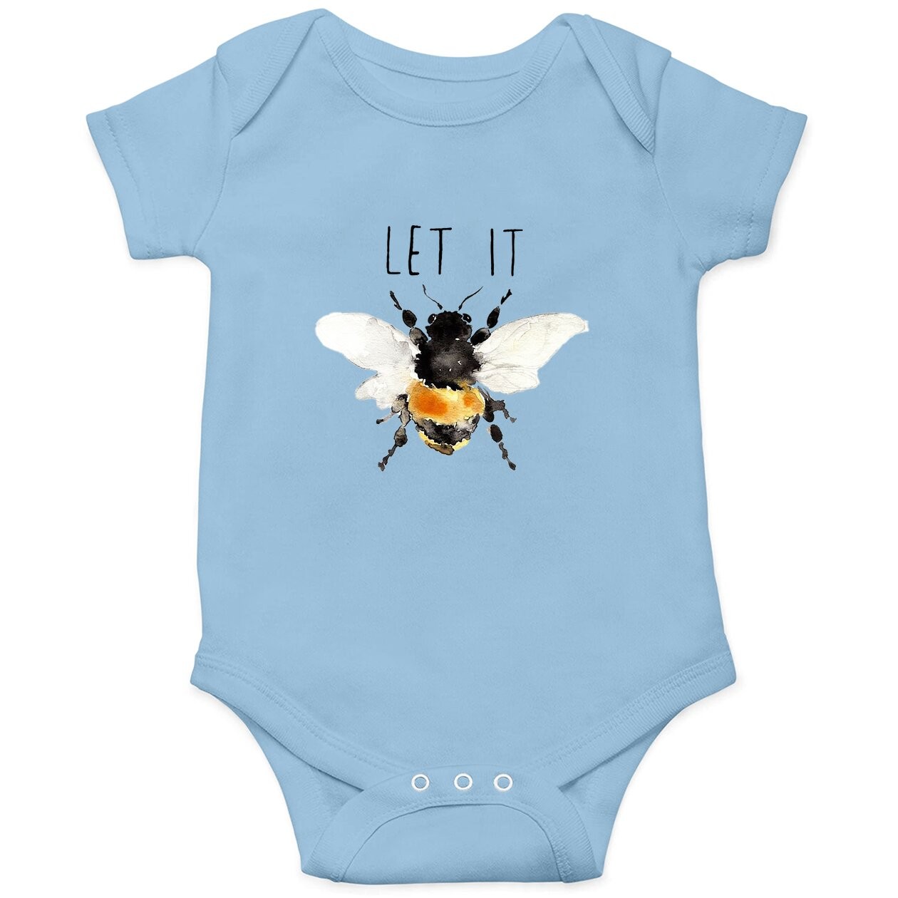 Vintage Let It Bee Letter Print Baby Bodysuit Summer Short Sleeve Cute Bee Graphic Tees Tops