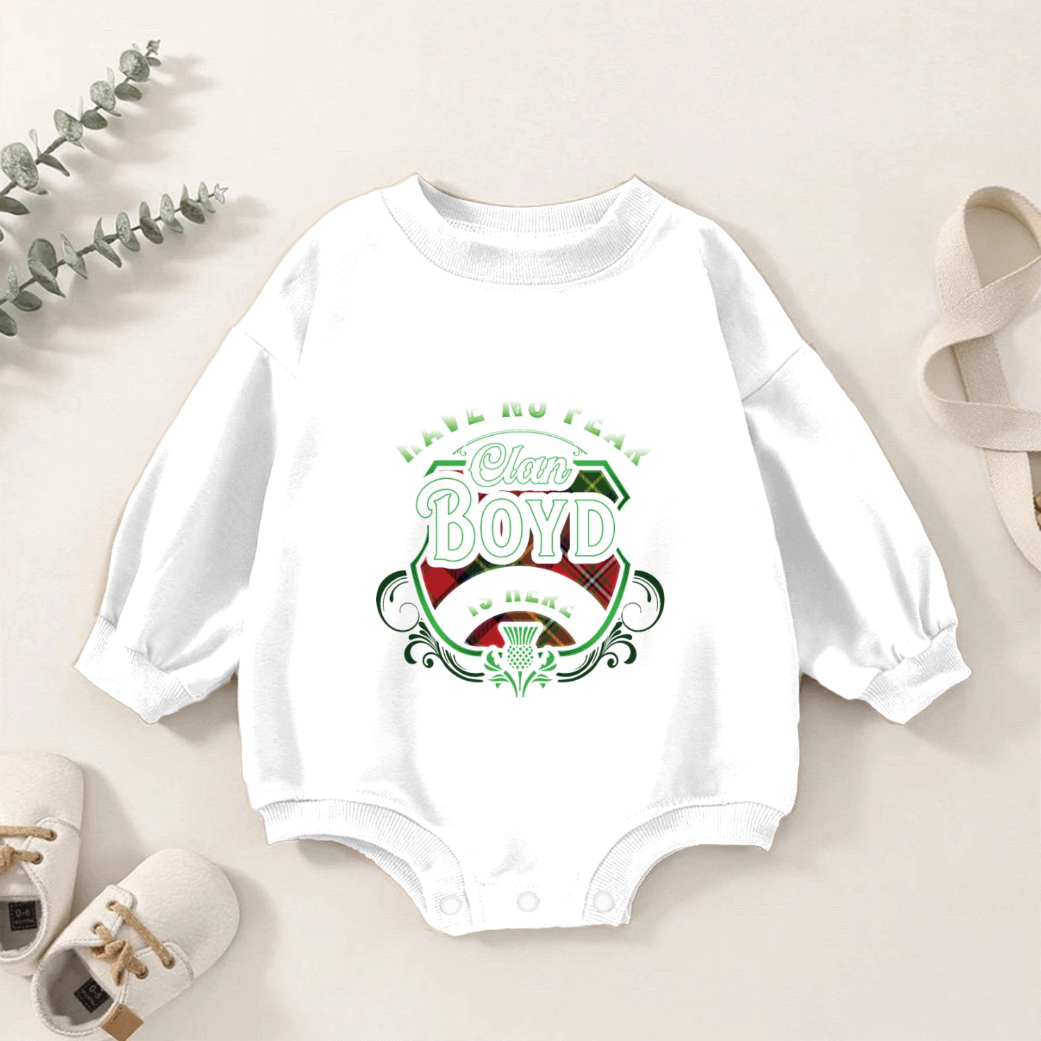 Funny Scottish Clan Boyd Tartan Have No Fear Baby Romper Sweatshirts