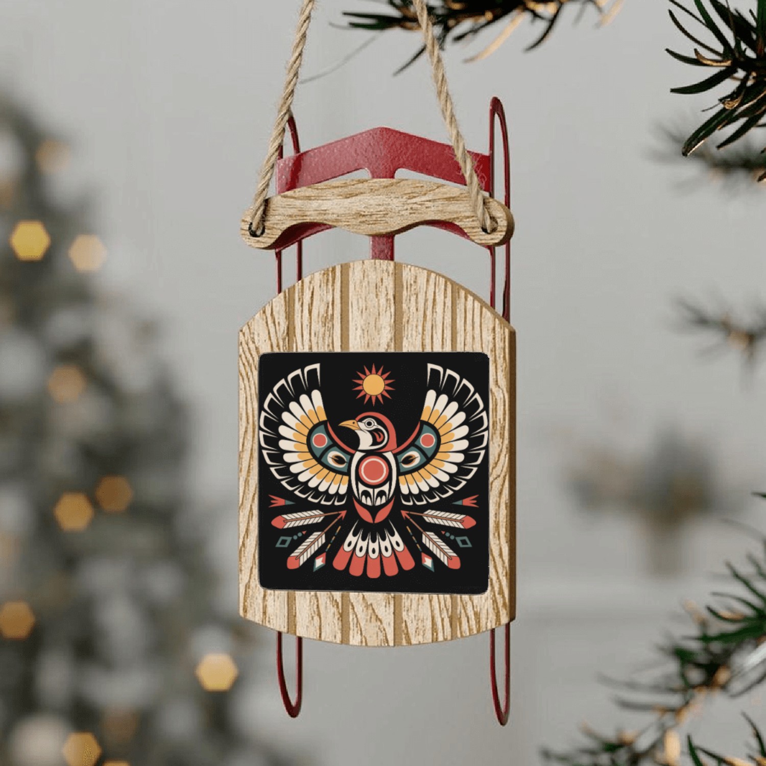 Sparrow Indigenous Indian Tribal Art Native Sled Ornaments