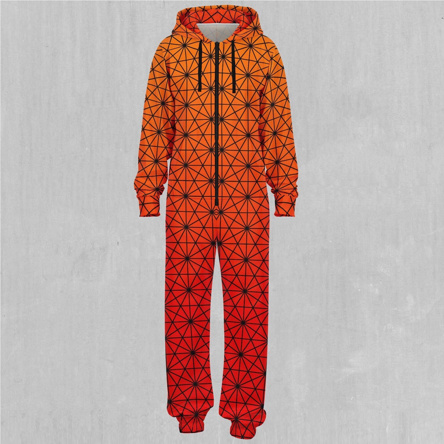 Star Net (Pyro) Sacred Geometry Adult Zip Up Jumpsuit Pajamas