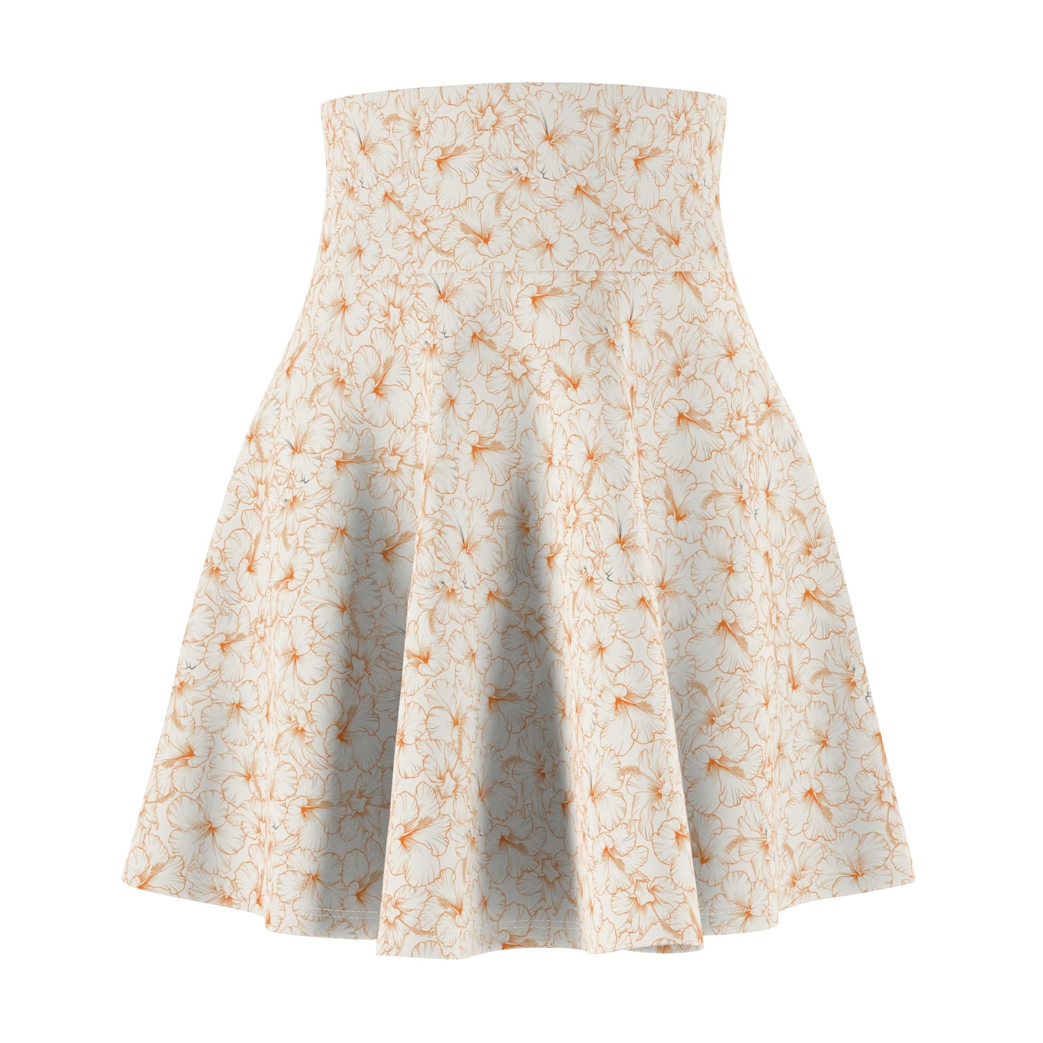 Floral Women's Skater Skirt | 4" wide high-rise elastic waistband | Women Summer Skater Skirt | Beaching Outfit