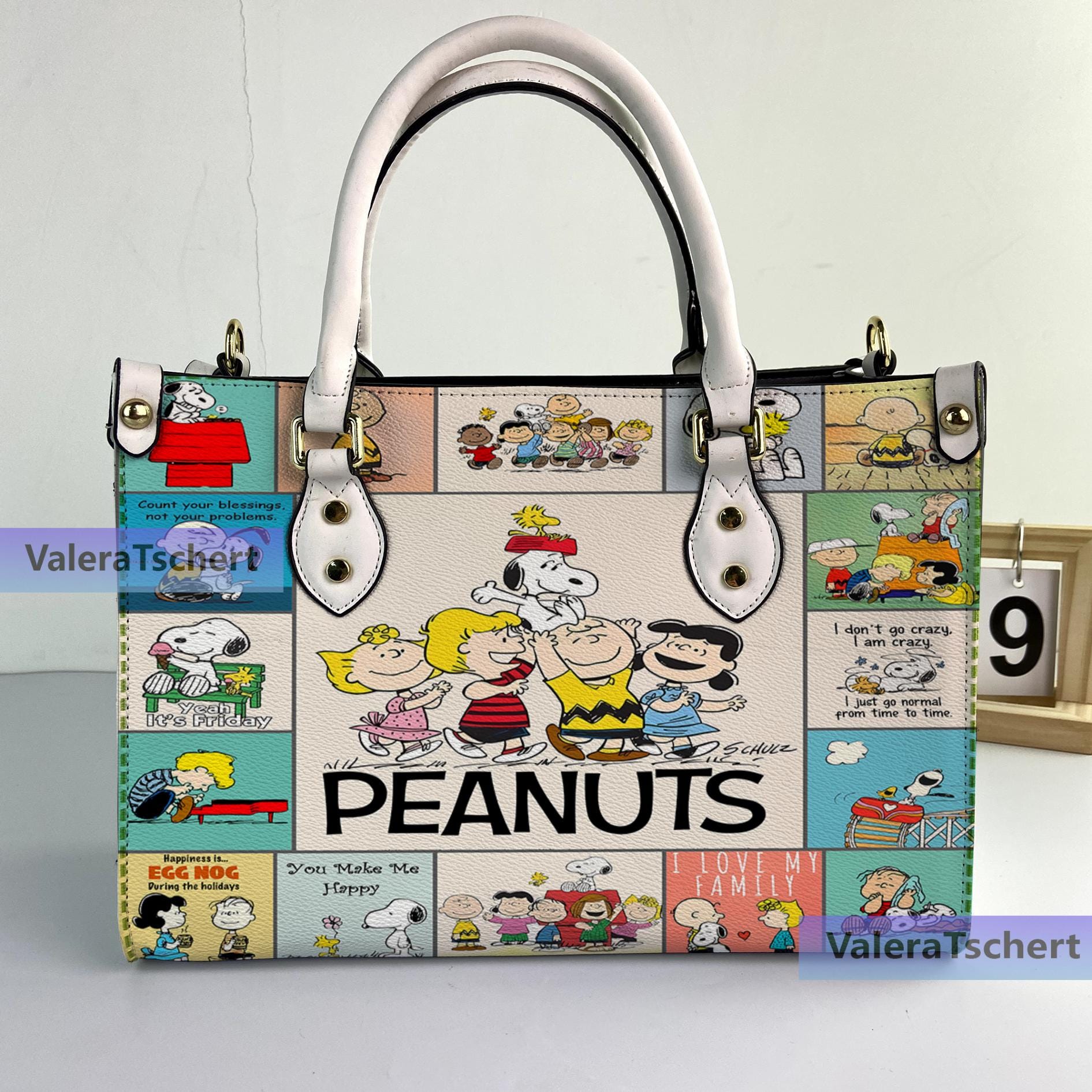 Name Sn00py Cartoon Leather Bag Handbag, Sn00py Lovers Handbag, Crossbody Bag