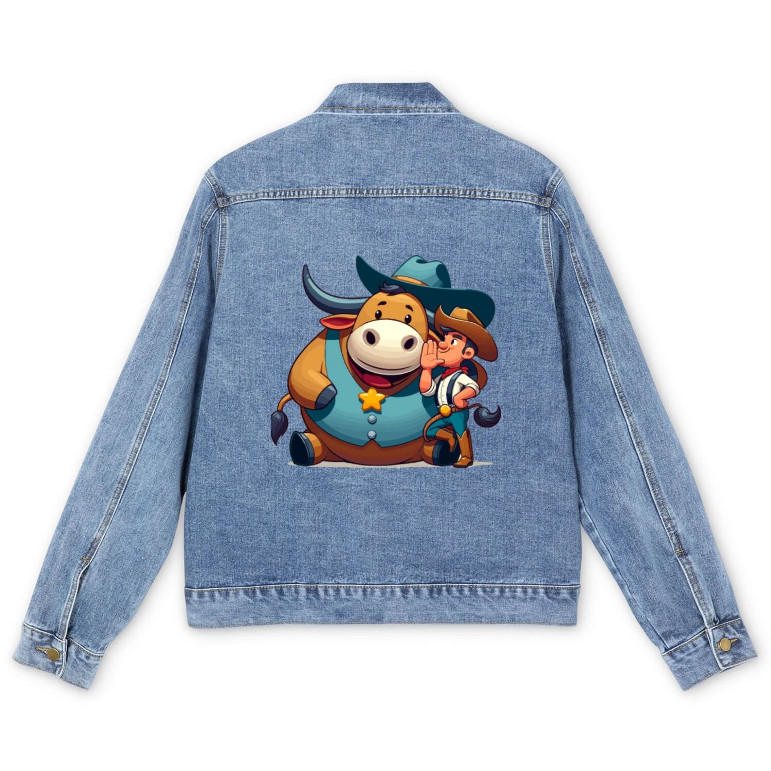 Rodeo Bull Riding Livestock Show Farmer Cattle Men's Denim Jackets