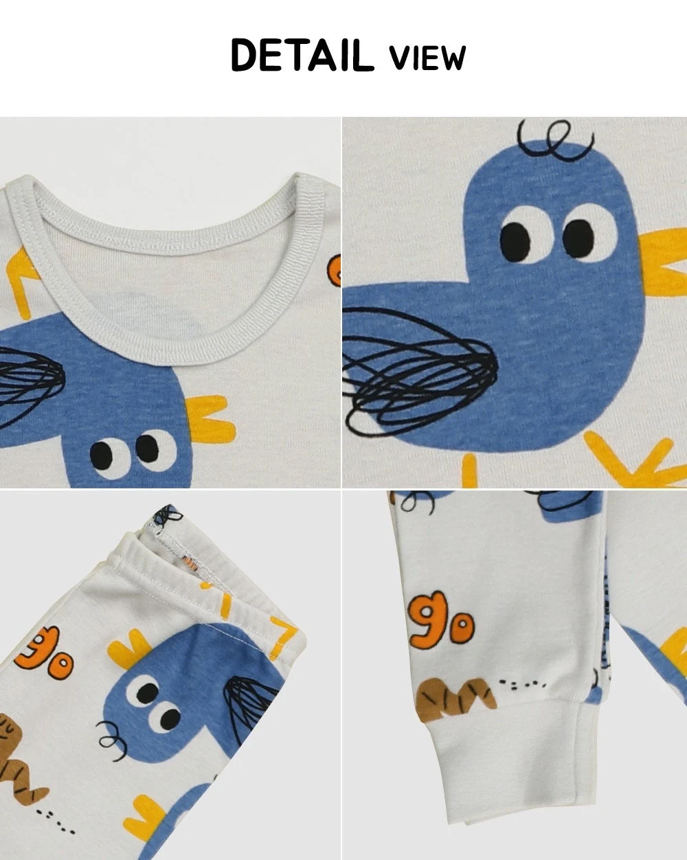 blue bird pajamas, kids pajama set, Pajama set for boys and girls, Dino pajamas, Korean pajamas