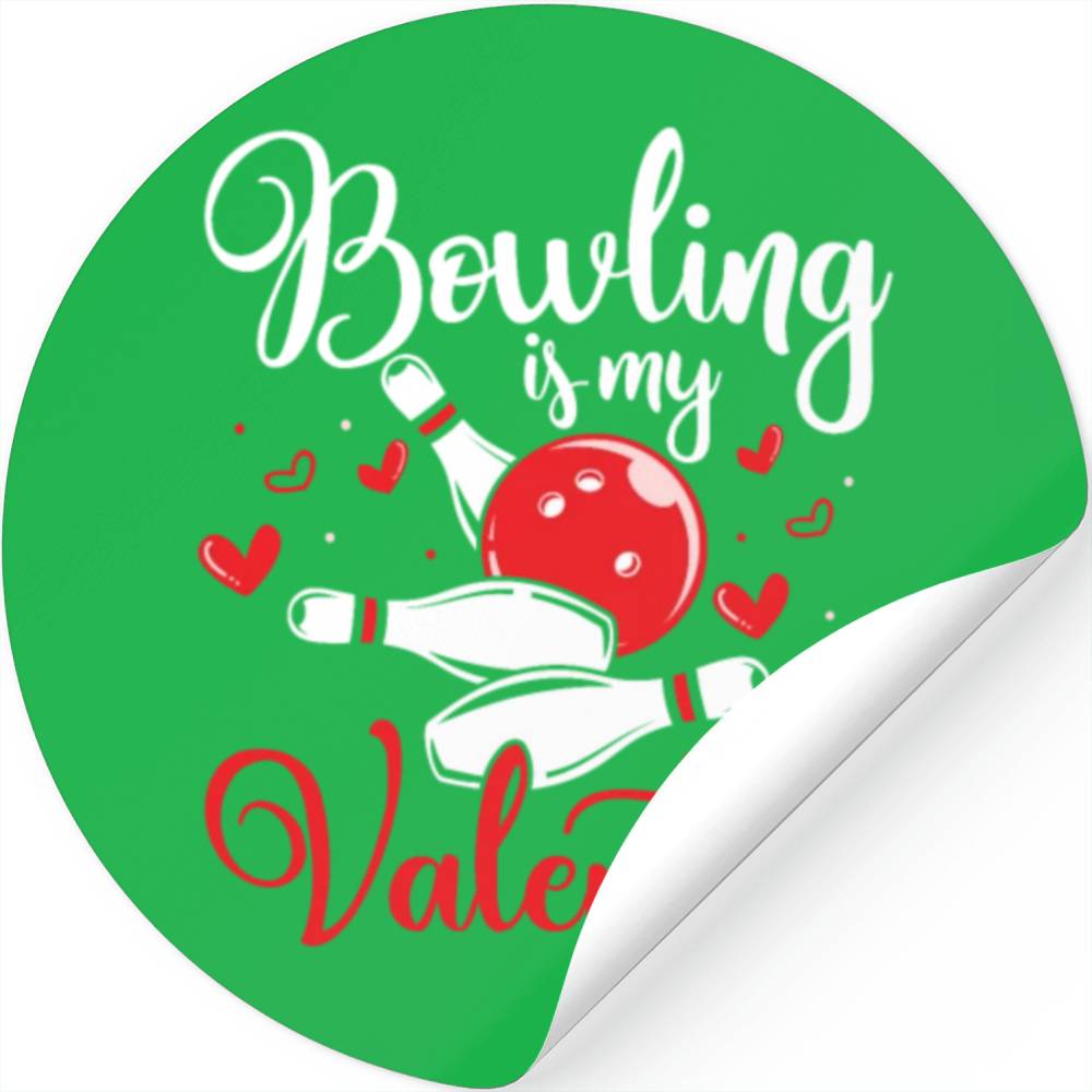 Bowling Is My Valentine Team Player StrikeBowler Stickers