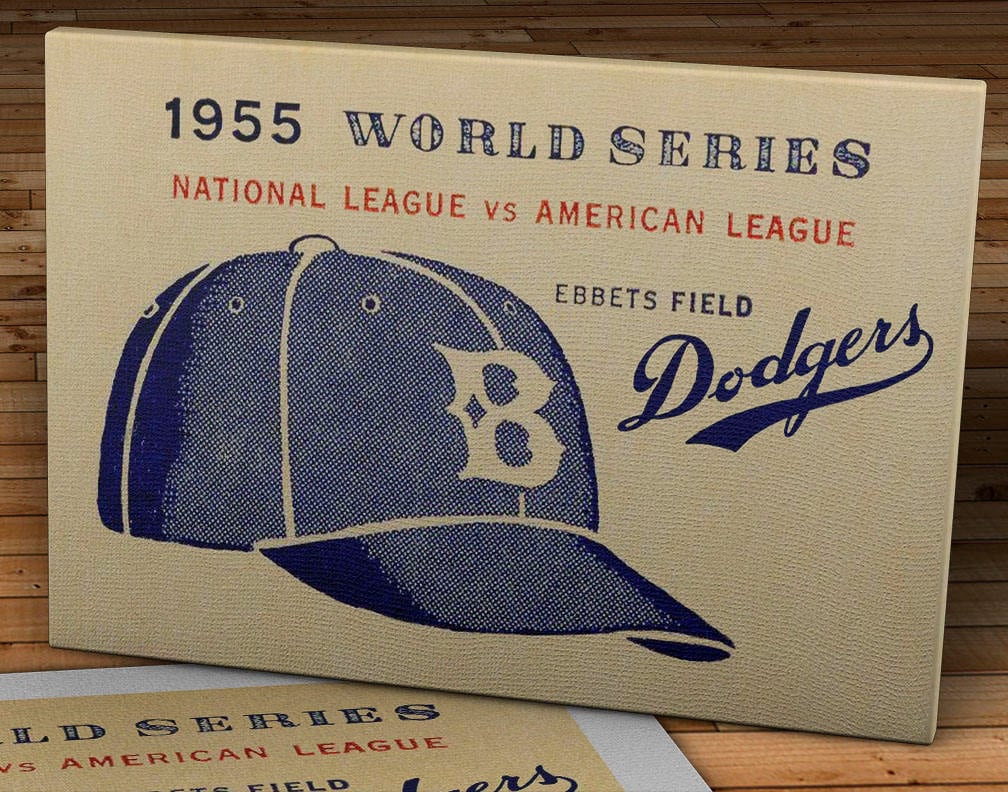 1955 Vintage Brooklyn Dodgers - World Series - Ebbets Field - Canvas Gallery Wrap