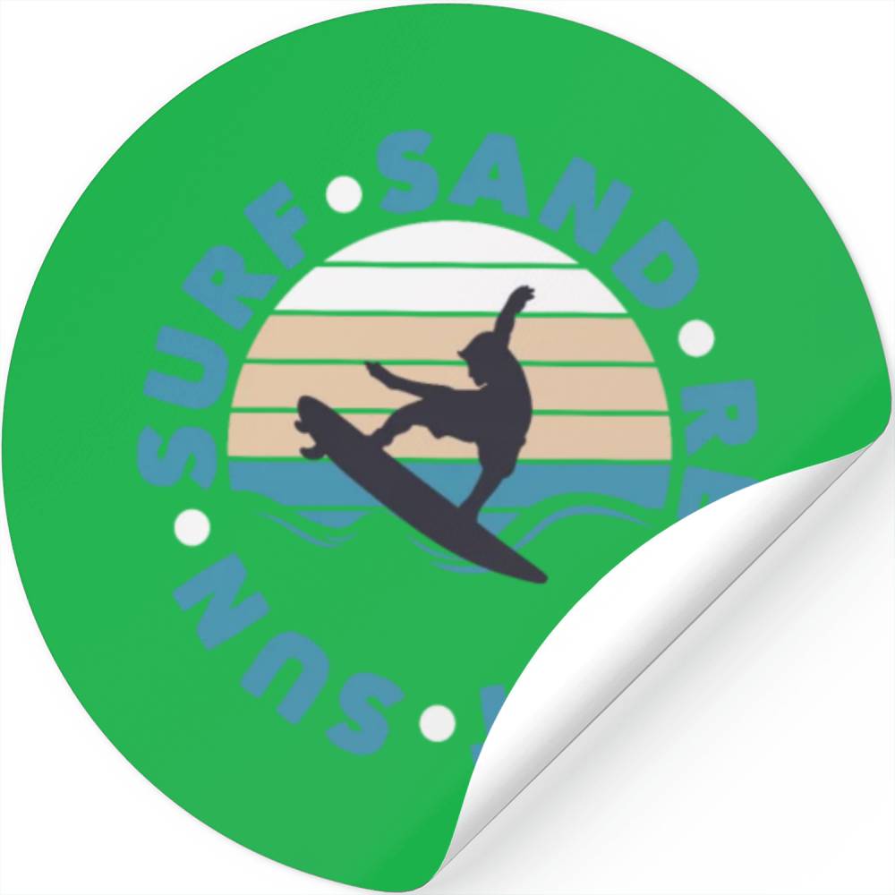Sun Surf Sand Repeat Surfing Stickers Stickers